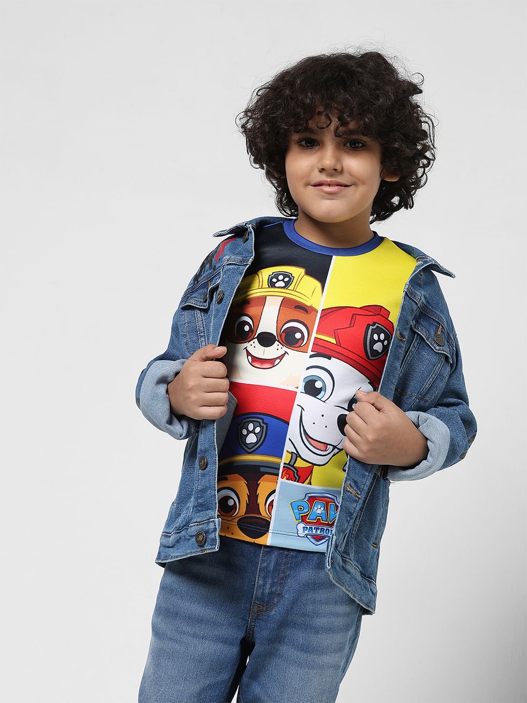JACK&JONES X PAW PATROL Blue Printed Colourblocked T-shirt
