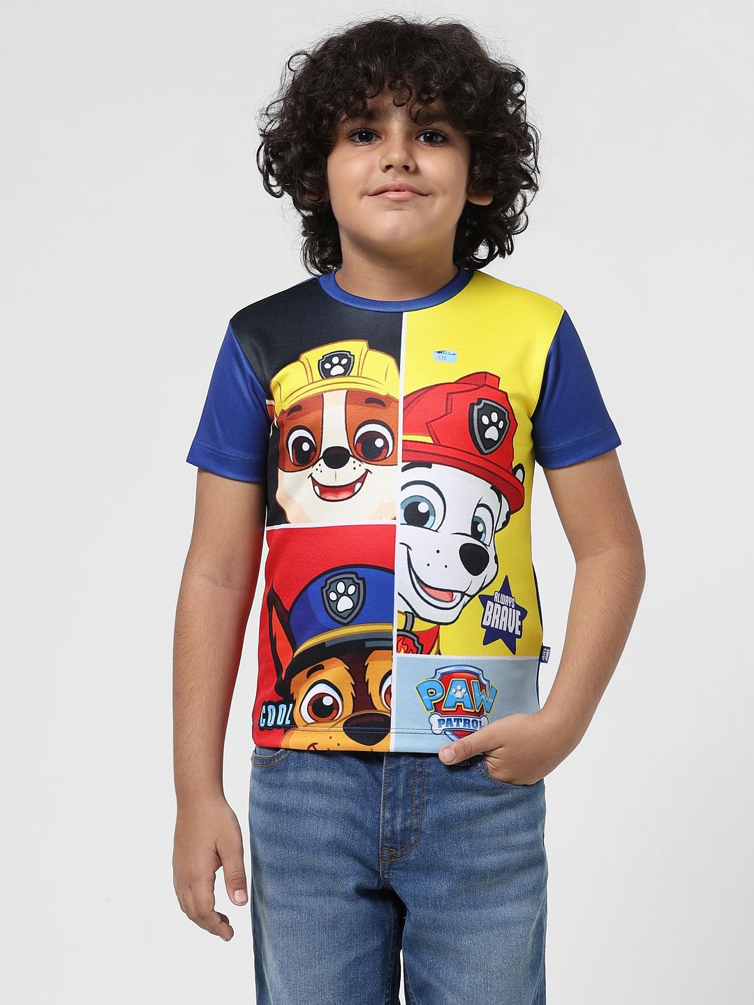 JACK&JONES X PAW PATROL Blue Printed Colourblocked T-shirt