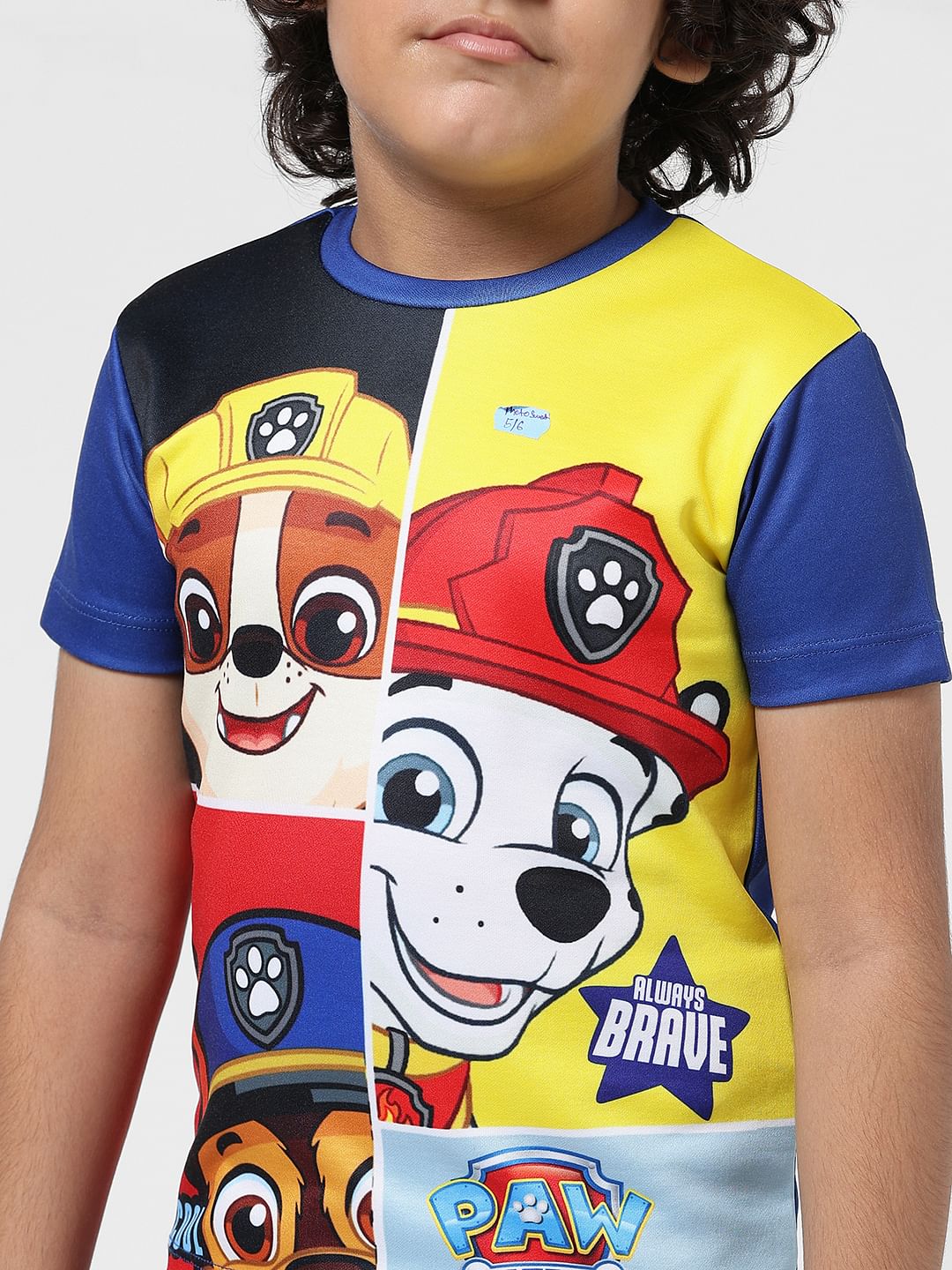 JACK&JONES X PAW PATROL Blue Printed Colourblocked T-shirt