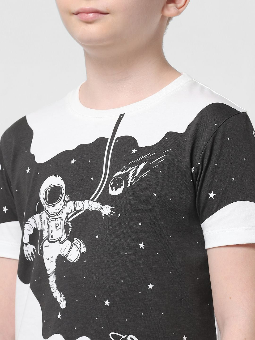 White Astronaut Space Print T-shirt