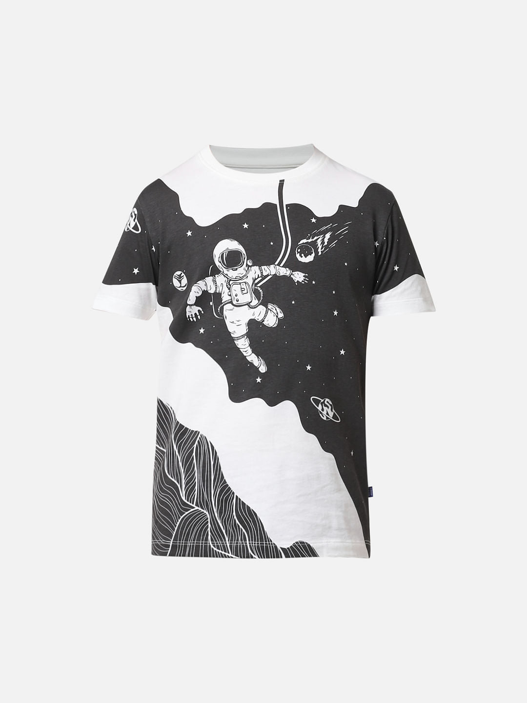 White Astronaut Space Print T-shirt