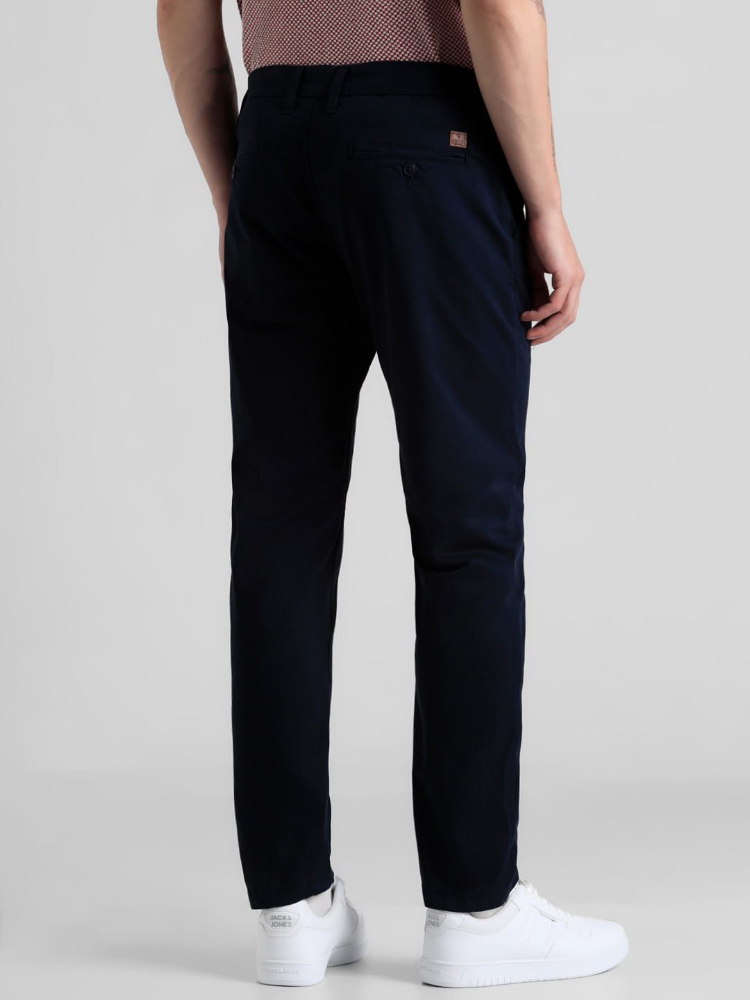 Navy Blue Mid Rise Overdyed Pants
