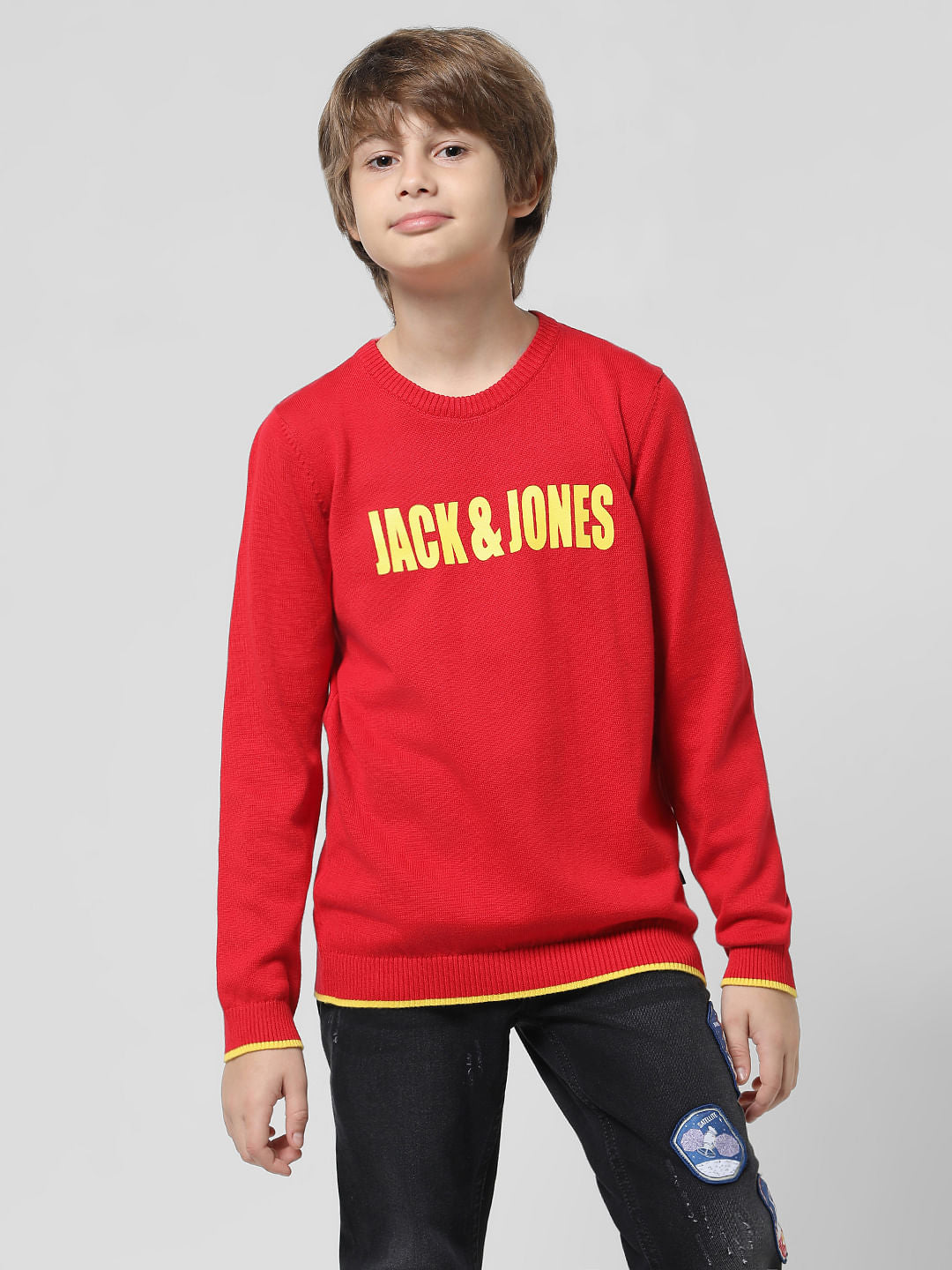 Red Logo Print Pullover