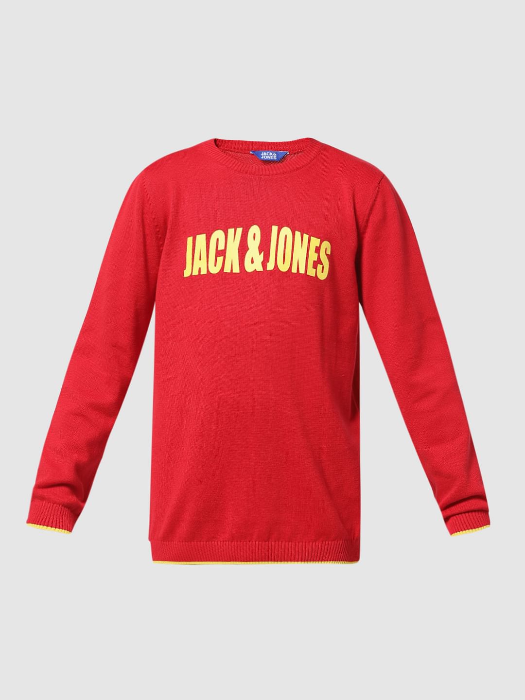 Red Logo Print Pullover