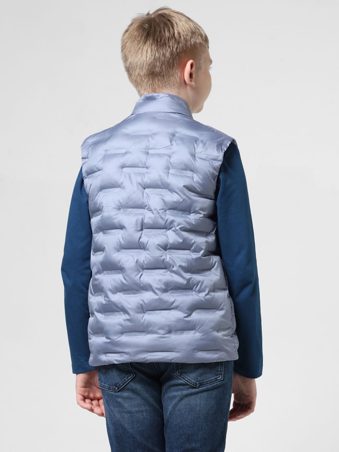 Silver-Blue Puffer Vest