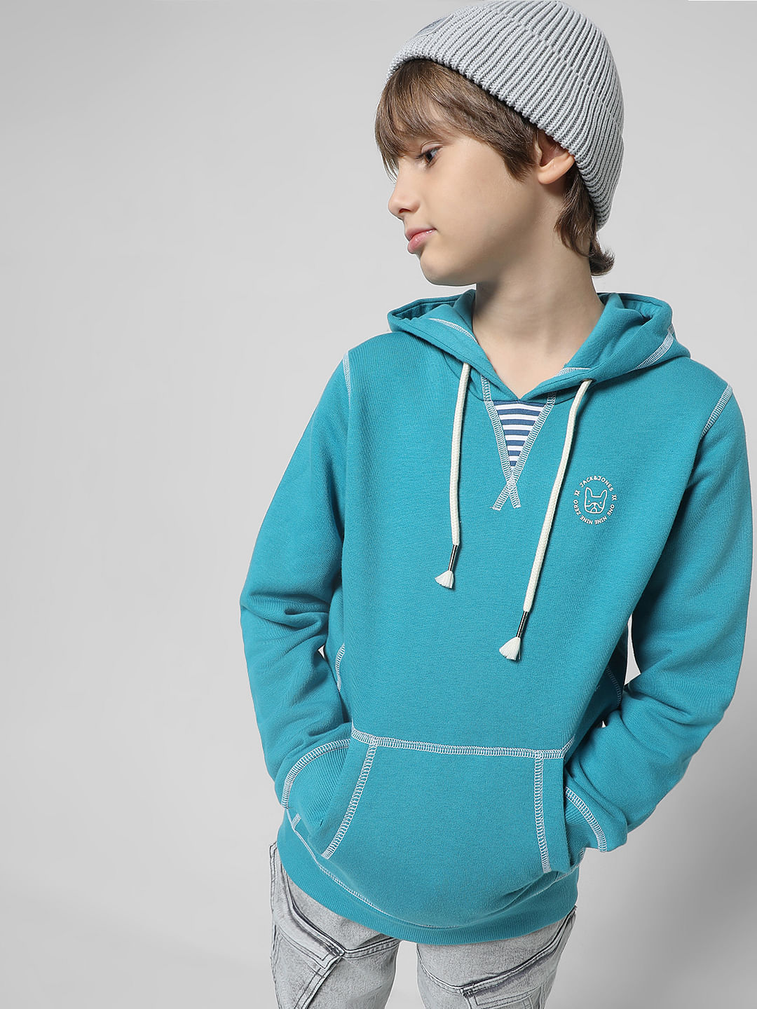 Blue Hooded Sweatshirt
