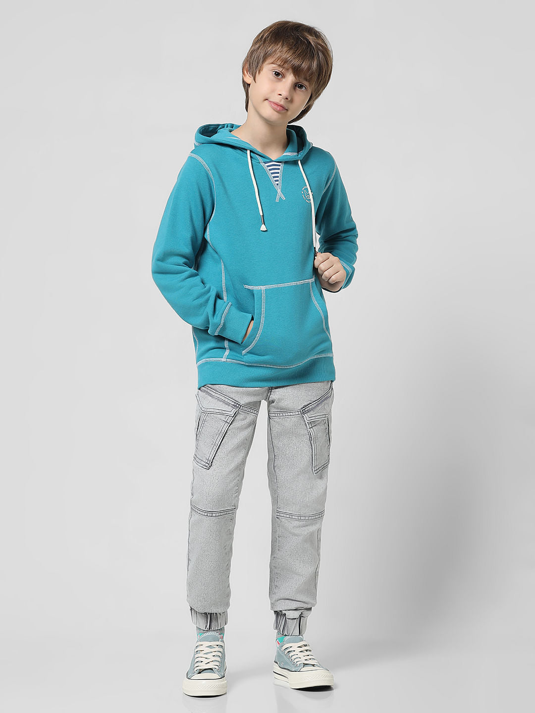 Blue Hooded Sweatshirt