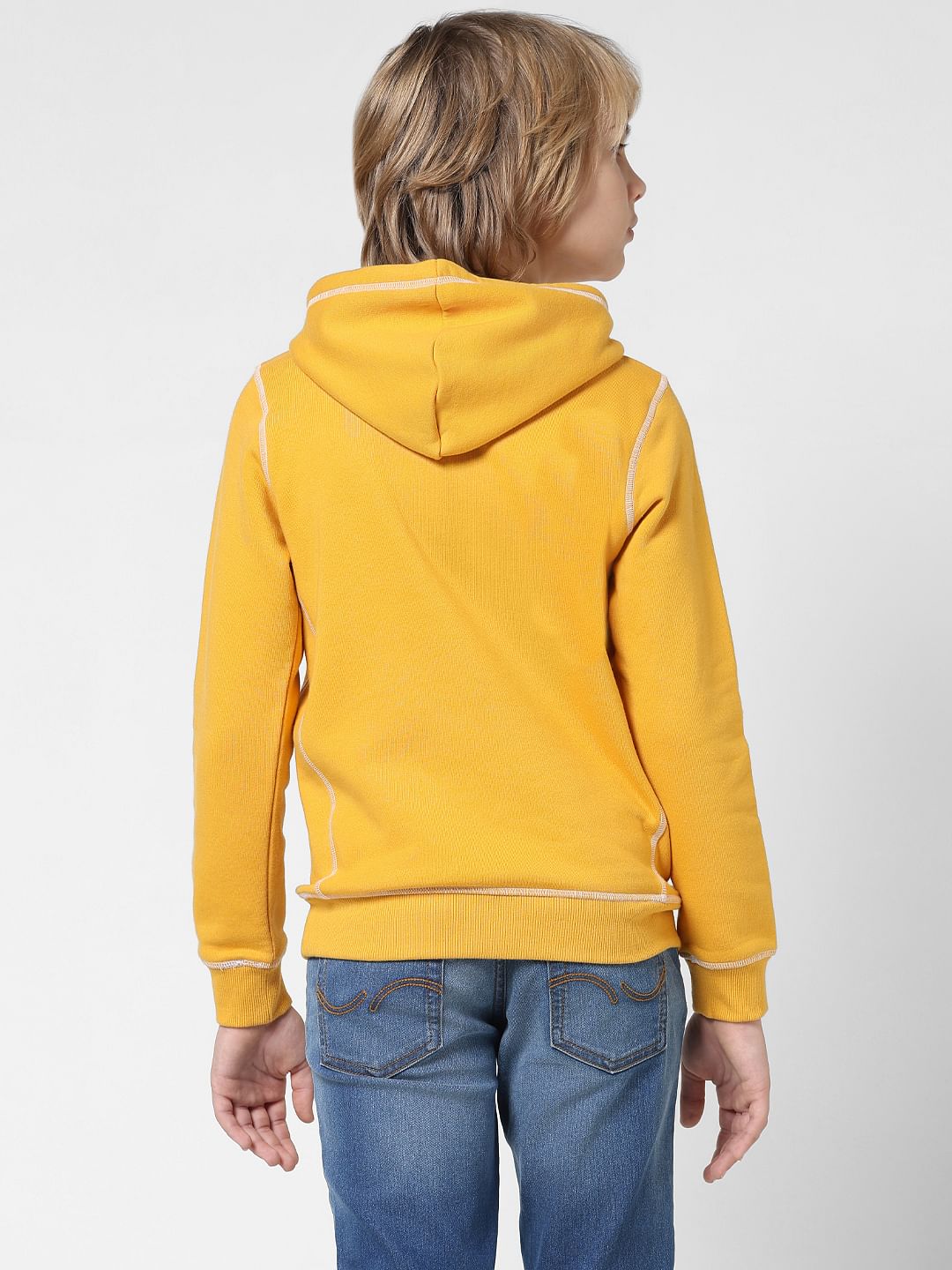 JUNIOR BOYS Yellow Contrast Stitch Sweatshirt