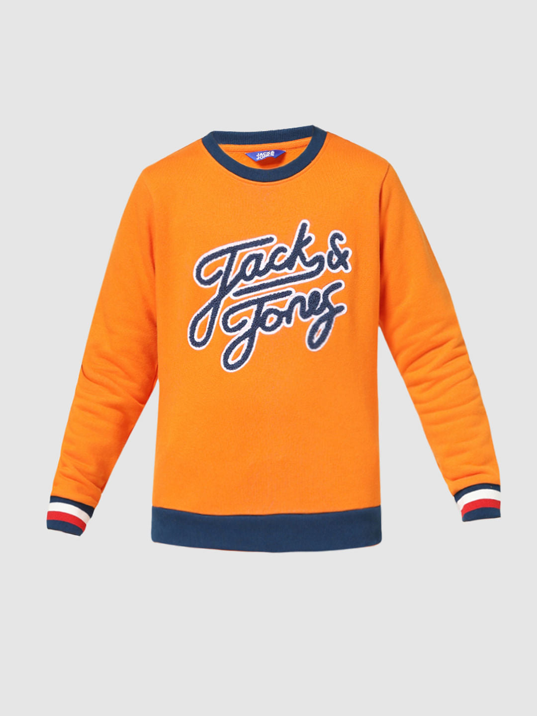 JUNIOR BOYS Orange Printed Co-ord Set Sweatshirt