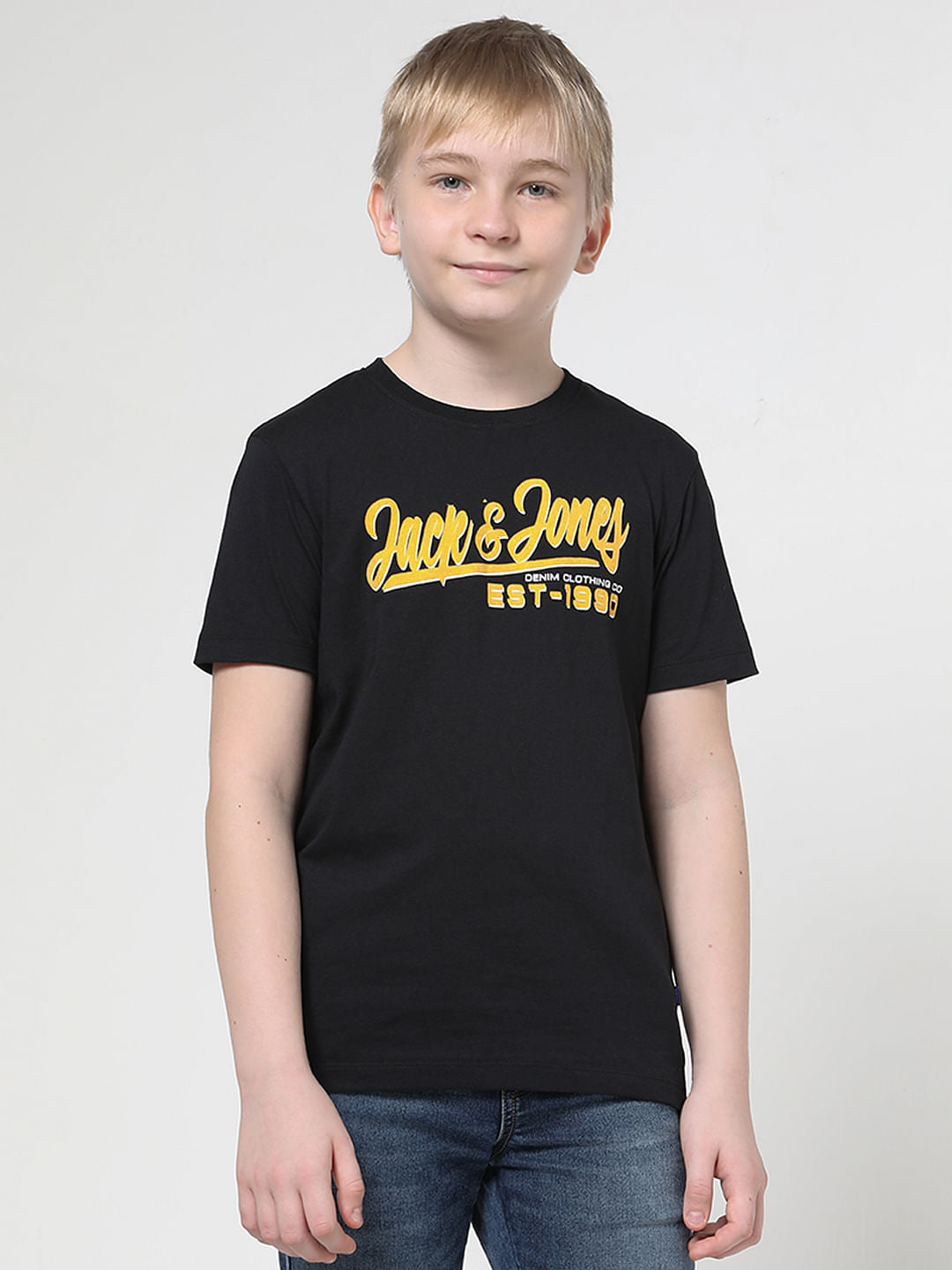 Boys Black Foil Branding T-shirt