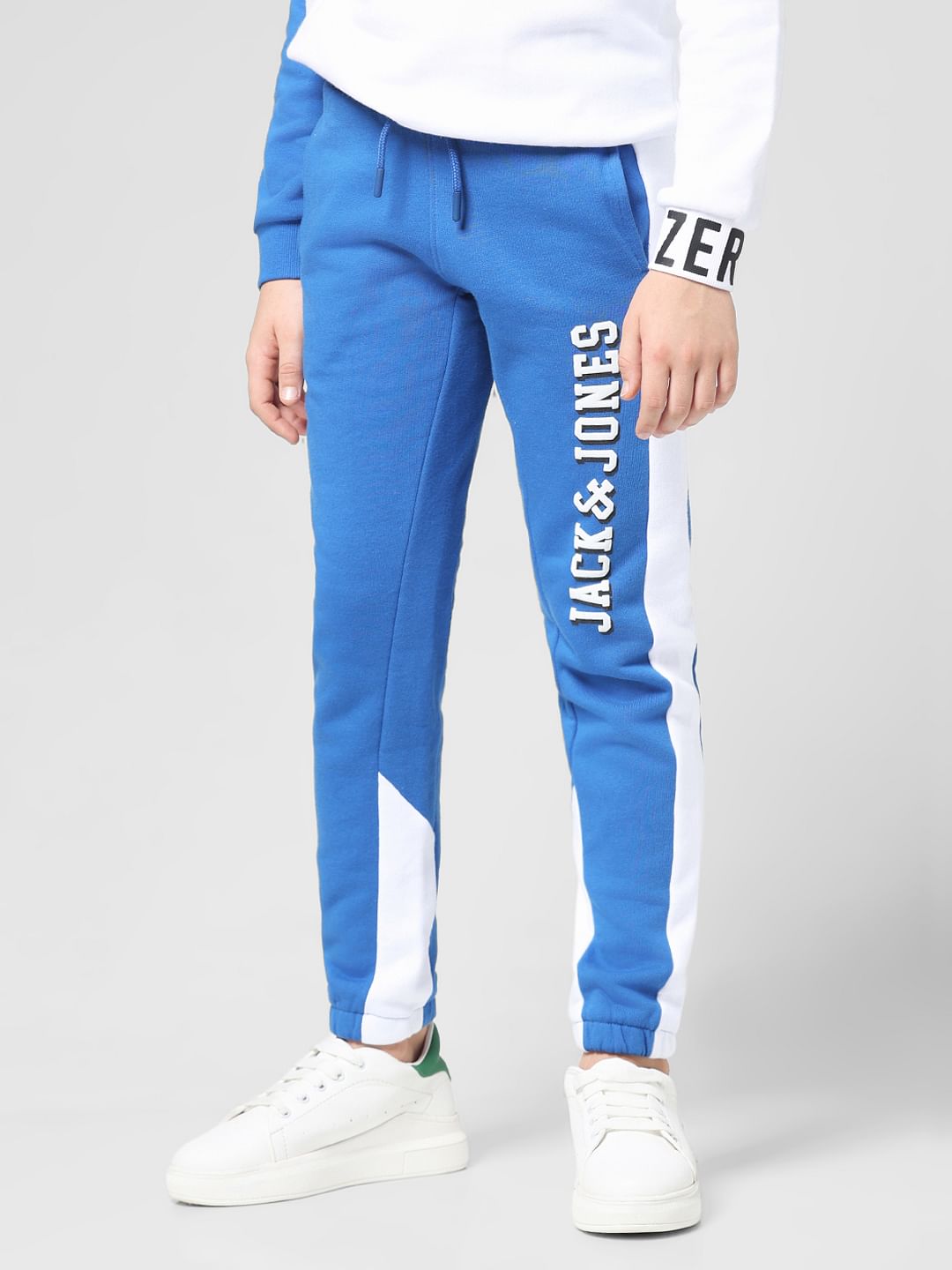JUNIOR BOYS Blue Colourblocked Co-ord Set Sweatpants