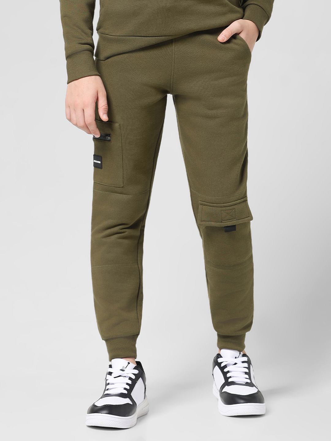 JUNIOR BOYS Green Utility Co-ord Set Sweatpants