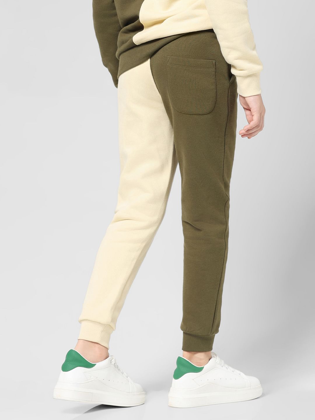 JUNIOR BOYS Green Colourblocked Co-ord Set Sweatpants