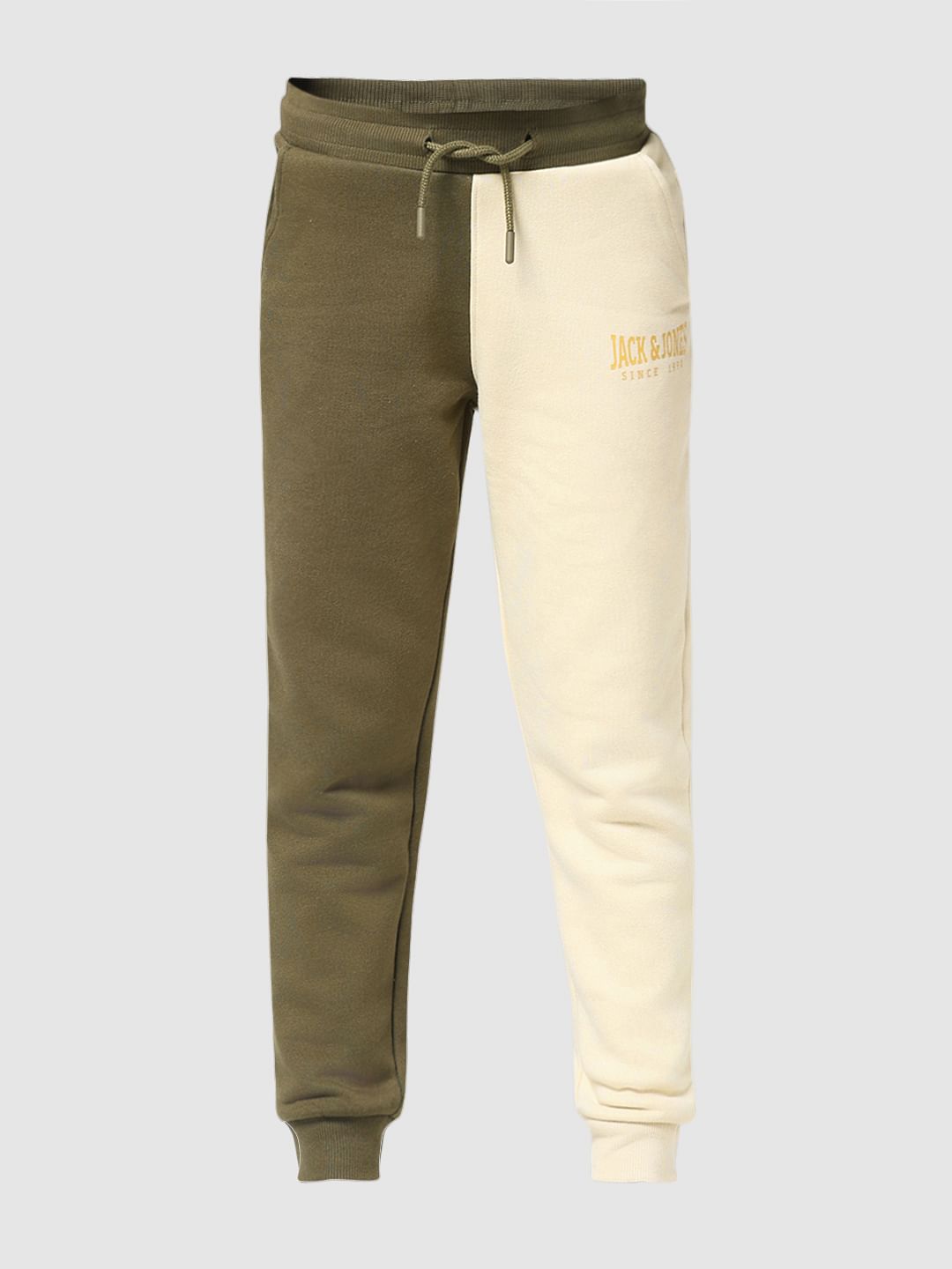 JUNIOR BOYS Green Colourblocked Co-ord Set Sweatpants