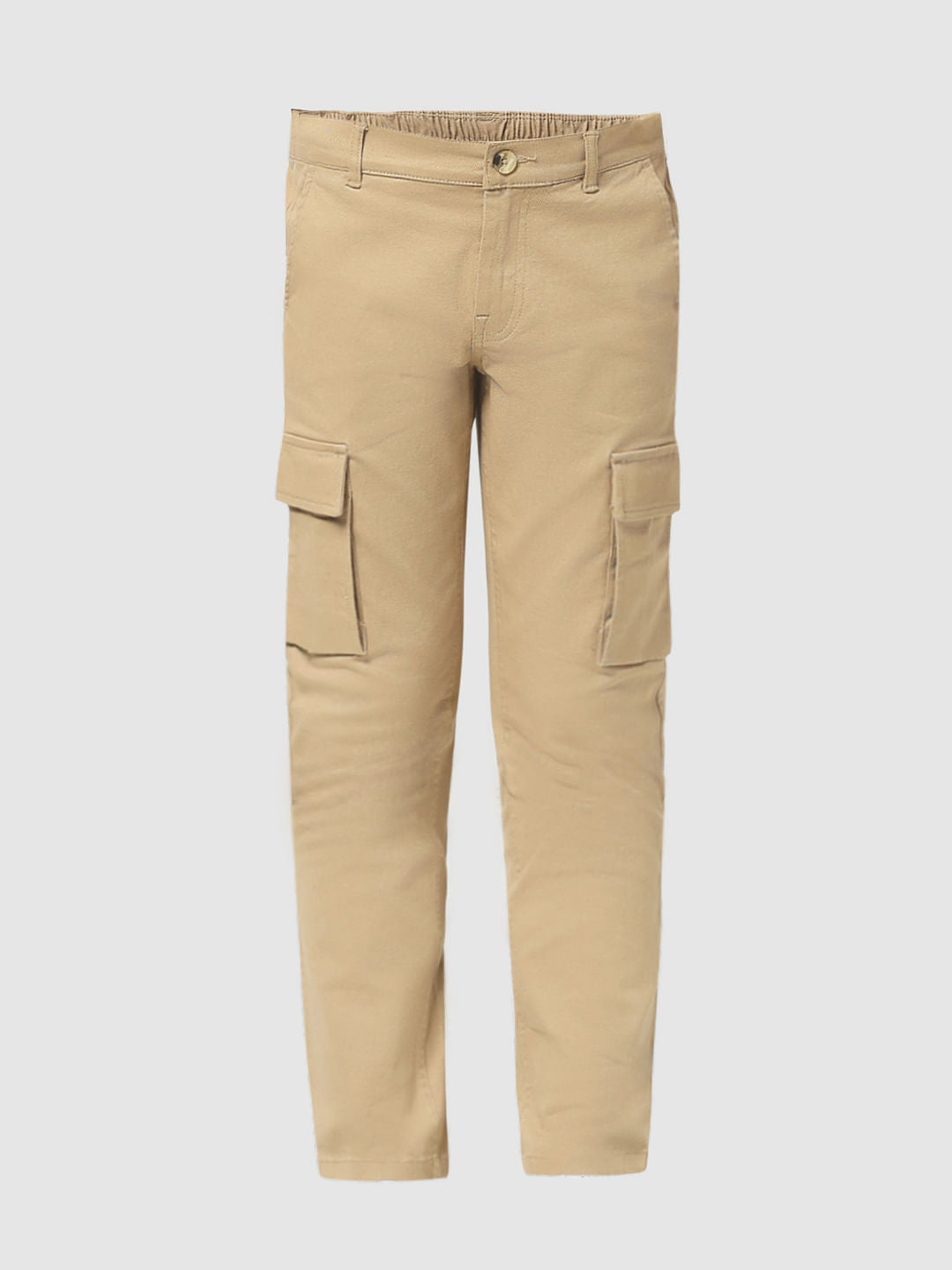 JUNIOR BOYS Brown Mid Rise Cargo Pants