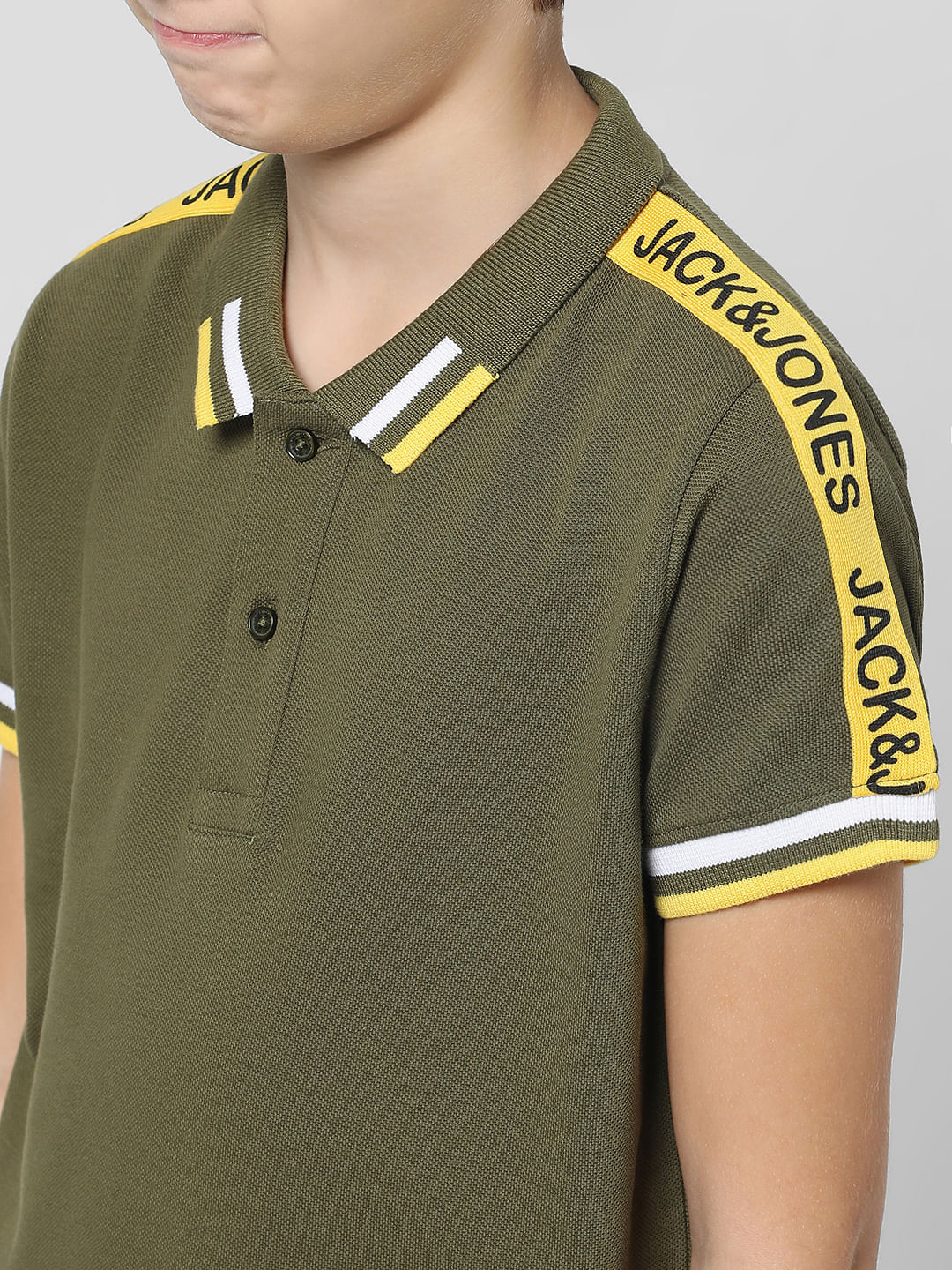 Green Contrast Tipping Polo T-shirt