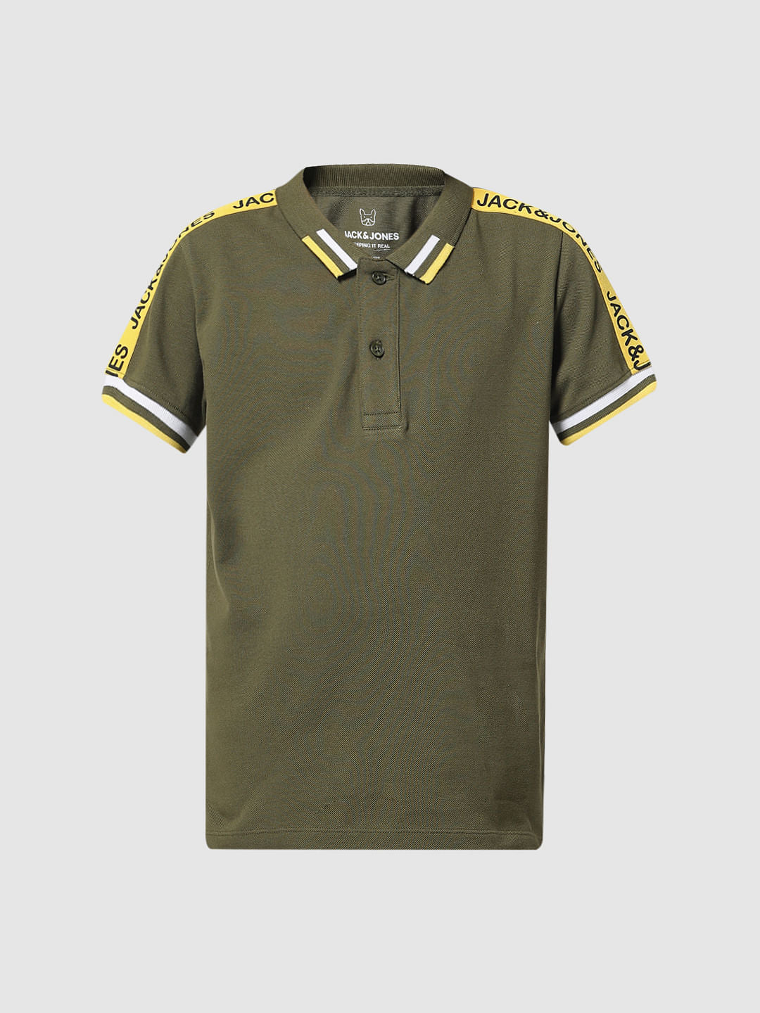 Green Contrast Tipping Polo T-shirt