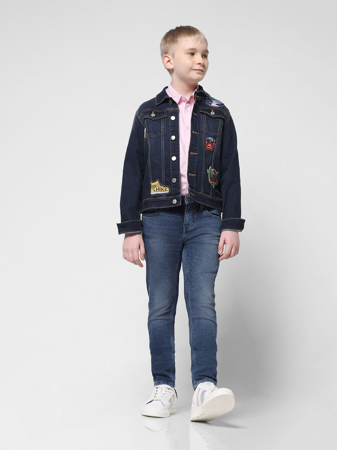 JUNIOR BOYS Blue Washed Glenn Slim Fit Jeans