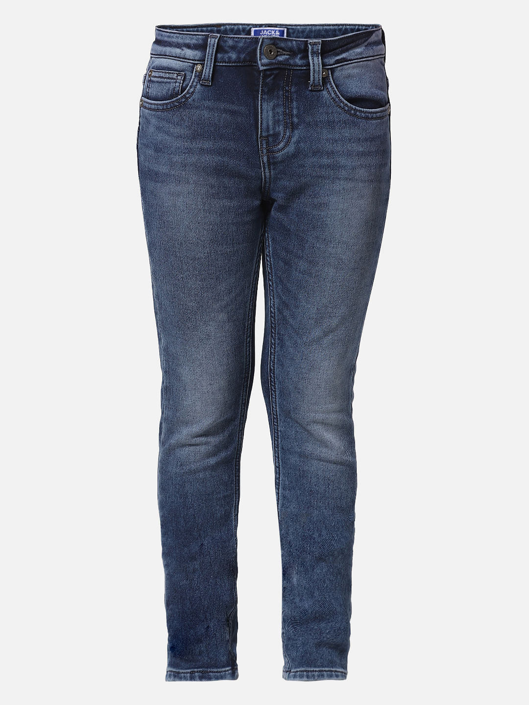 JUNIOR BOYS Blue Washed Glenn Slim Fit Jeans