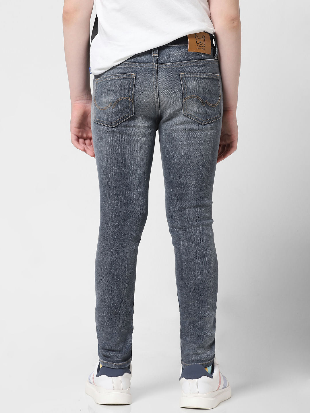 Dark Blue Mid Rise Washed Glenn Slim Jeans