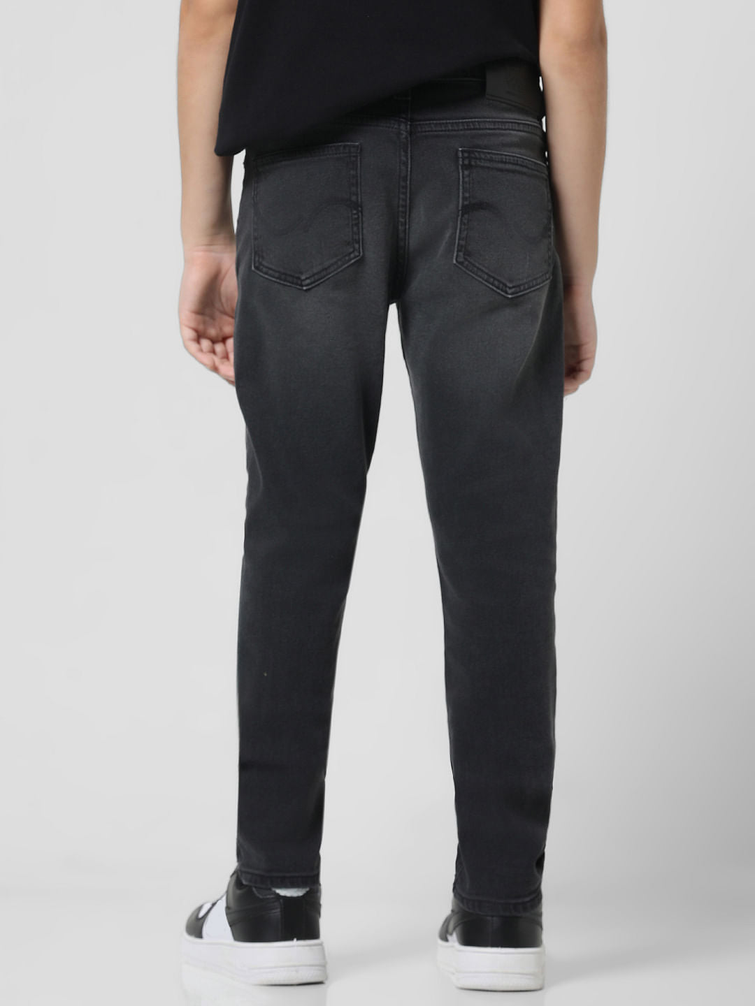Black Mid Rise Washed Glenn Slim Jeans