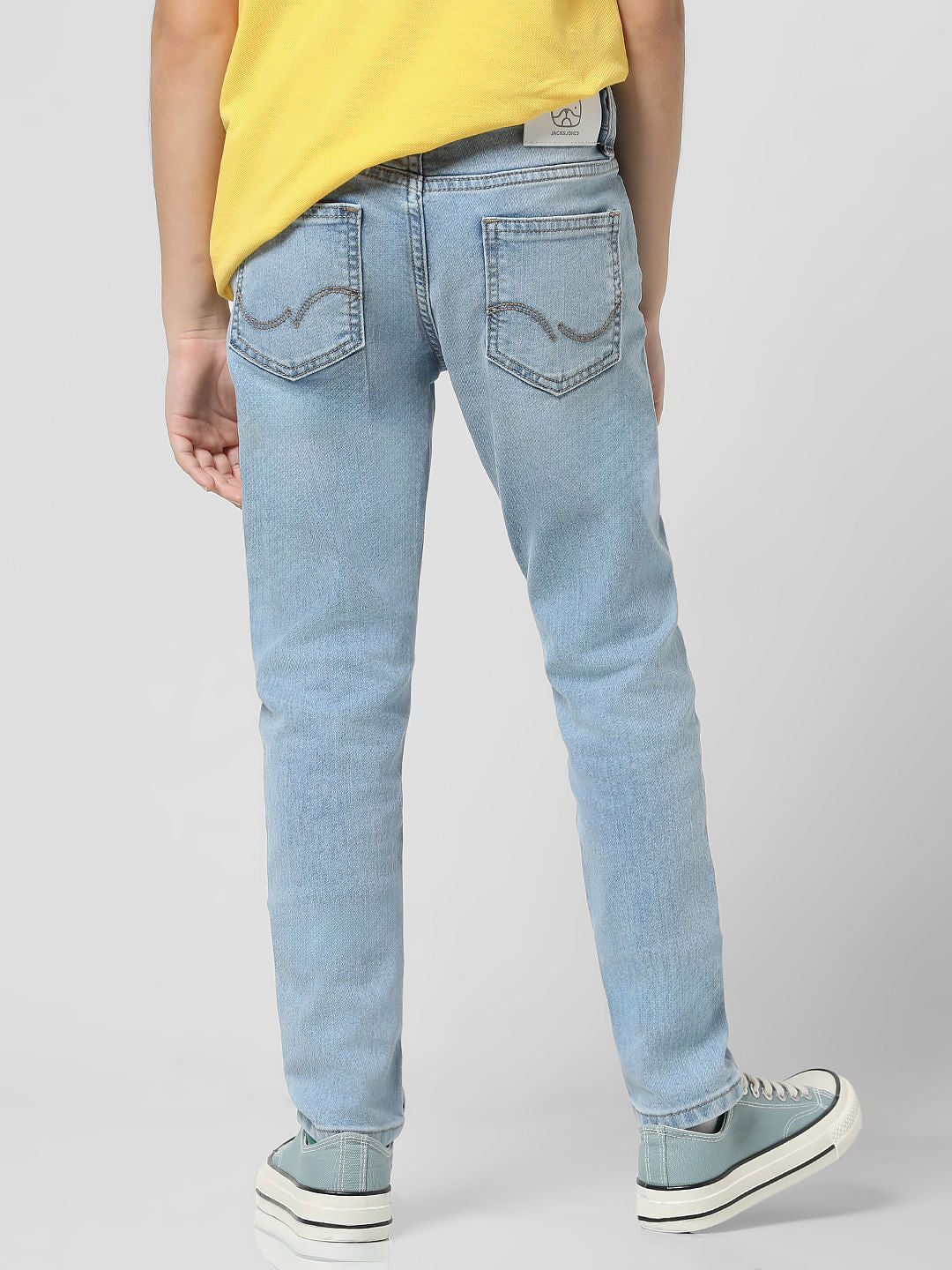 Light Blue Mid Rise Washed Glenn Slim Jeans