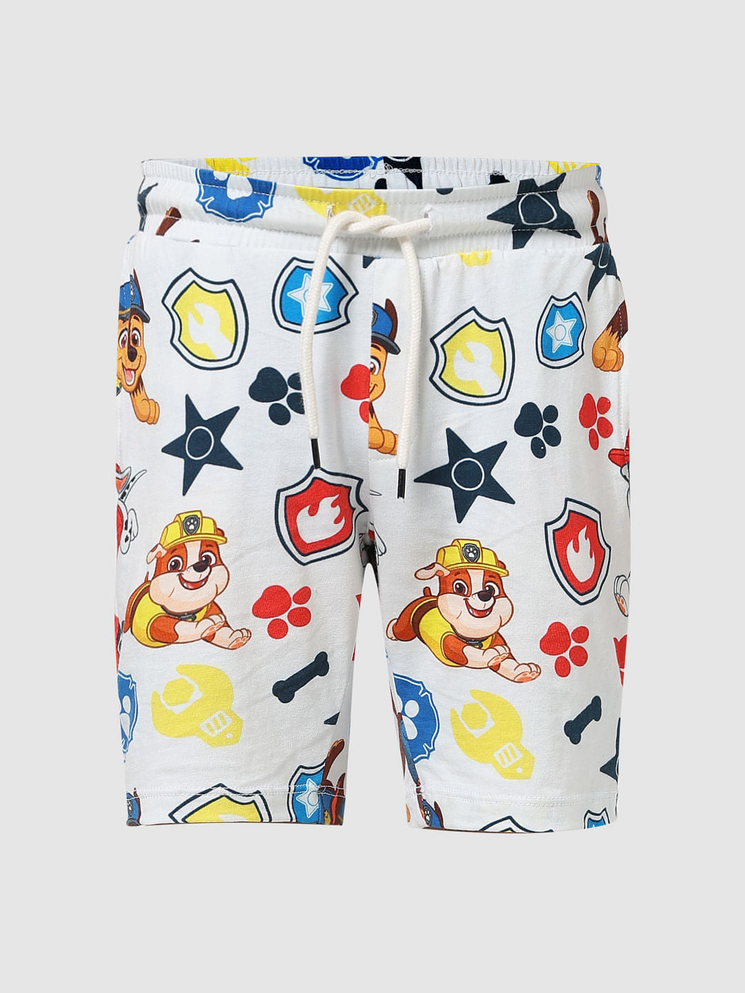 JACK&JONES X PAW PATROL White All Over Print Bermuda Shorts