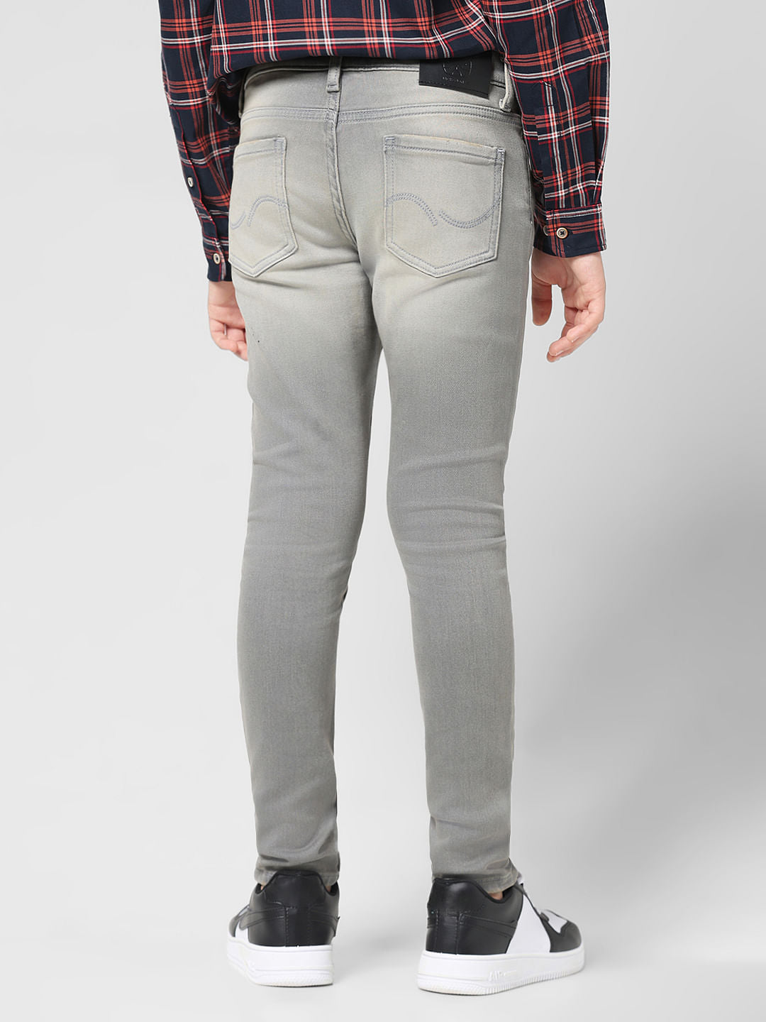 JUNIOR BOYS Grey Washed Glenn Slim Fit Jeans