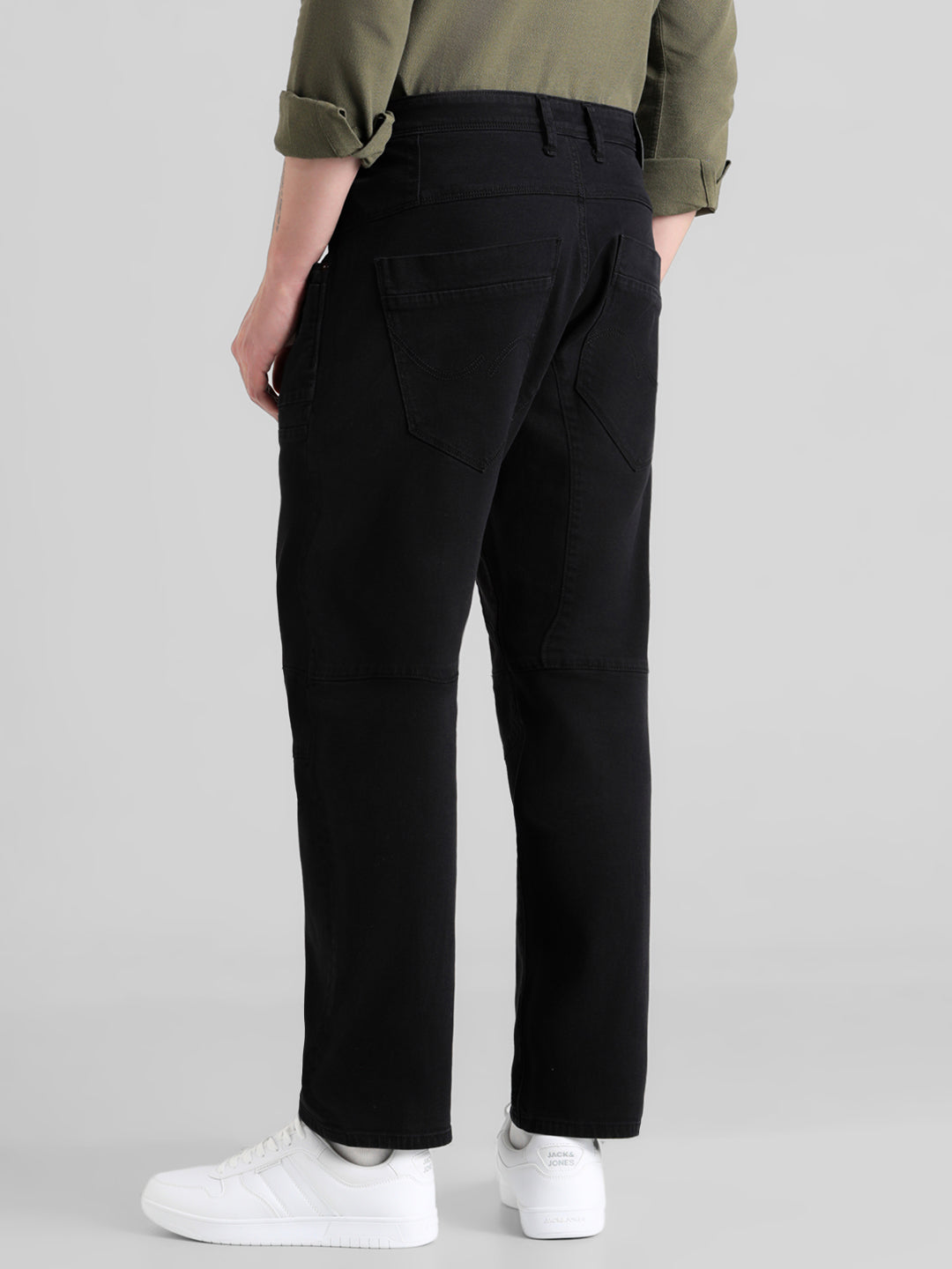 Black Regular Fit Cargo Pants