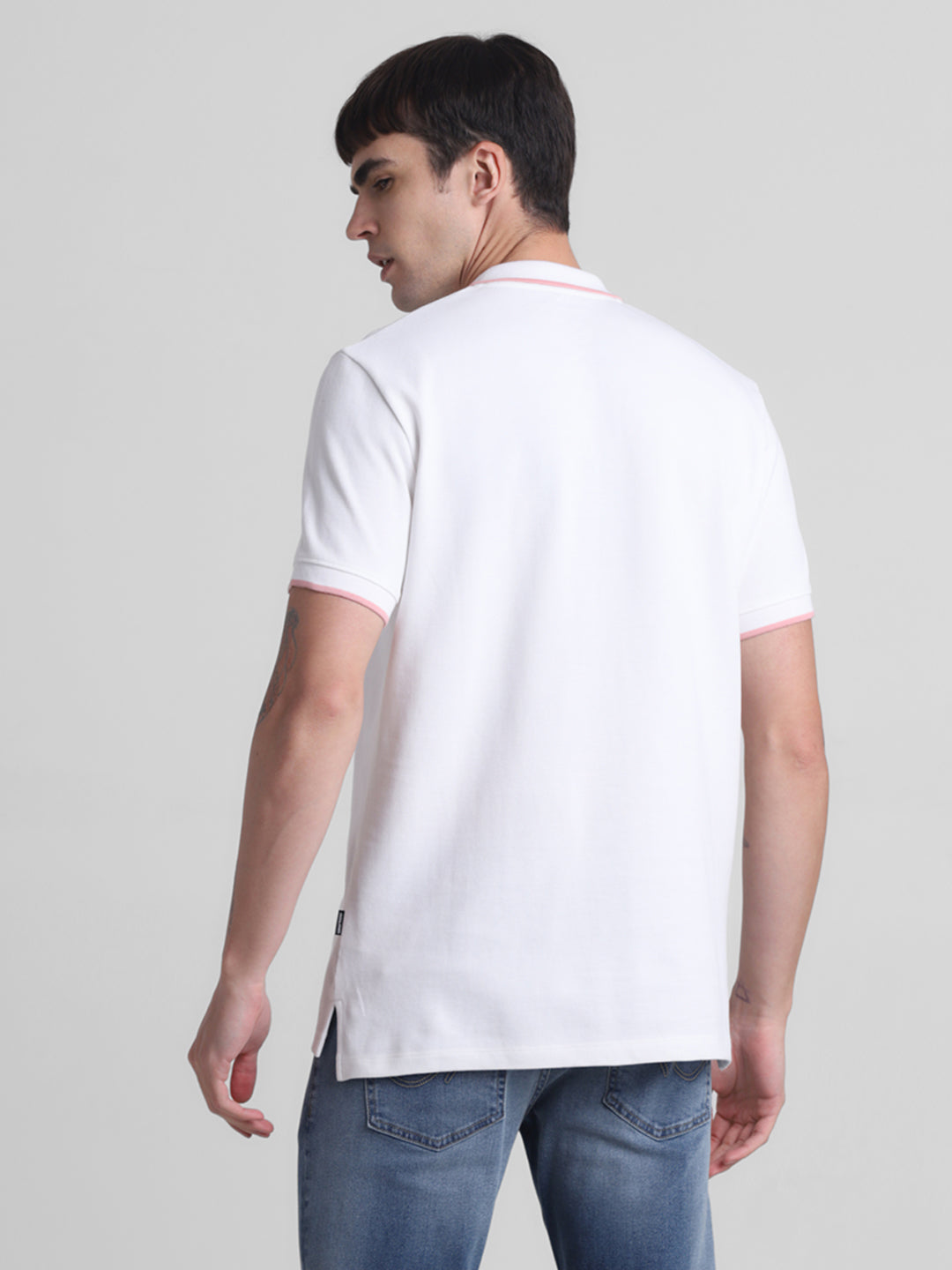 White Contrast Tipping Polo