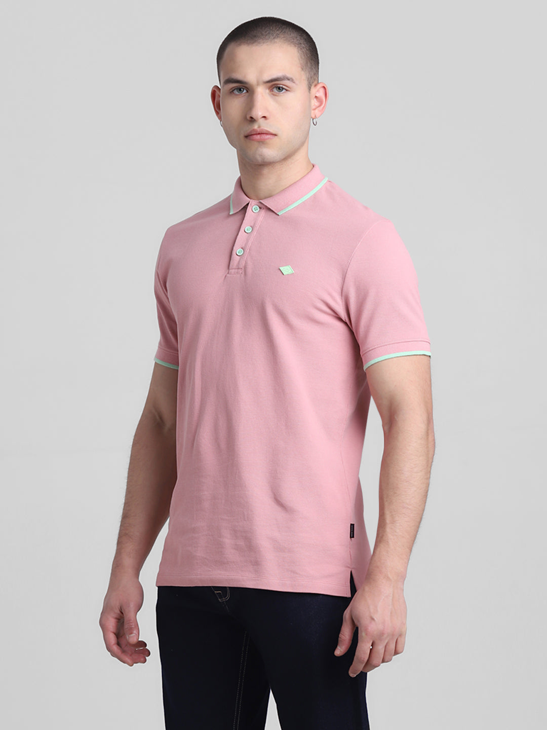Pink Contrast Tipping Polo