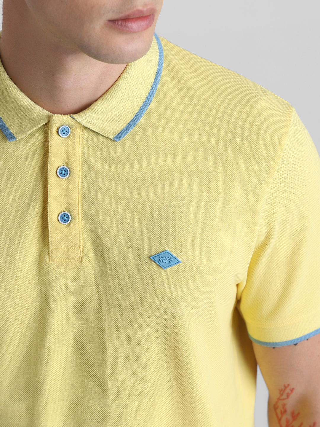 Yellow Contrast Tipping Polo