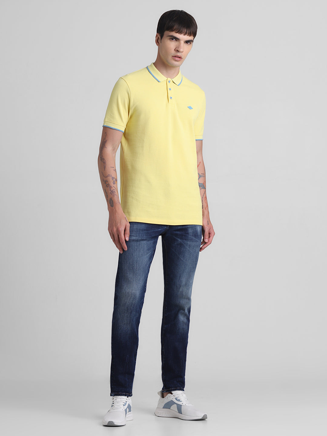 Yellow Contrast Tipping Polo