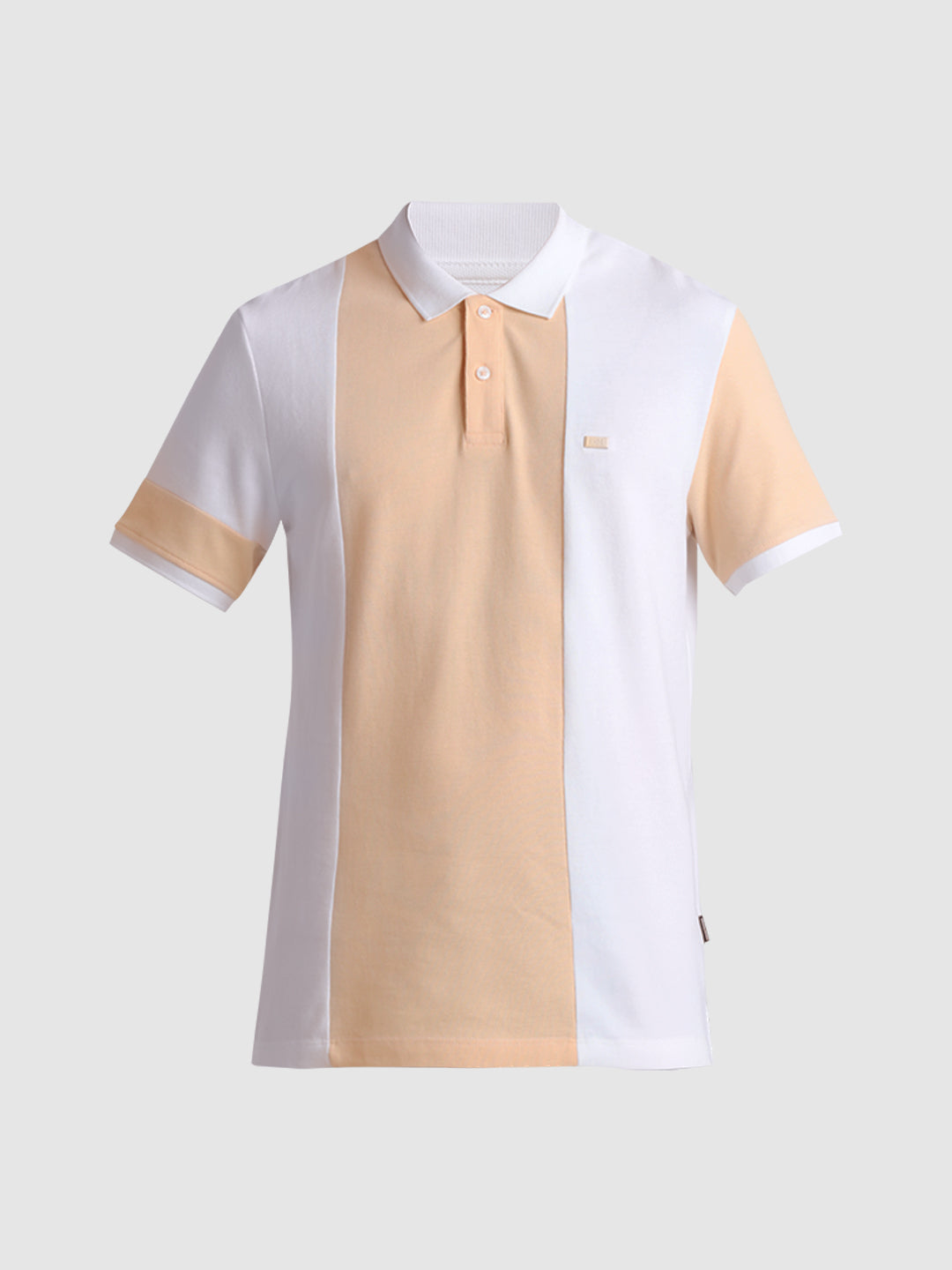 White Colourblocked Cotton Polo