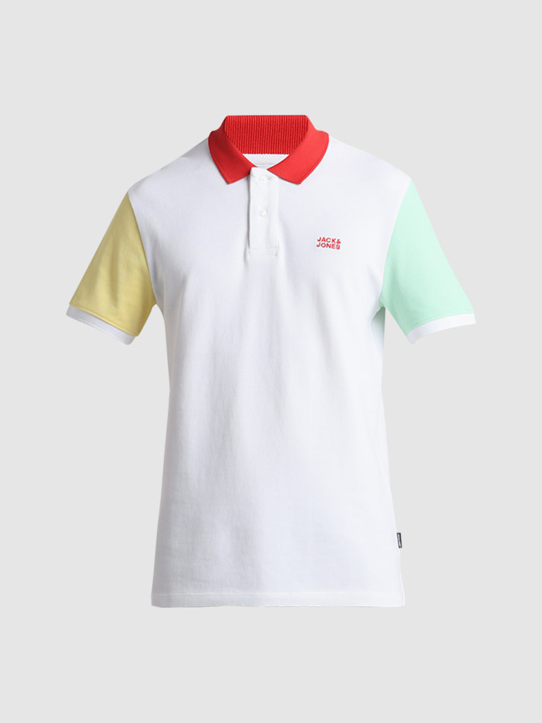 White Colourblocked Polo