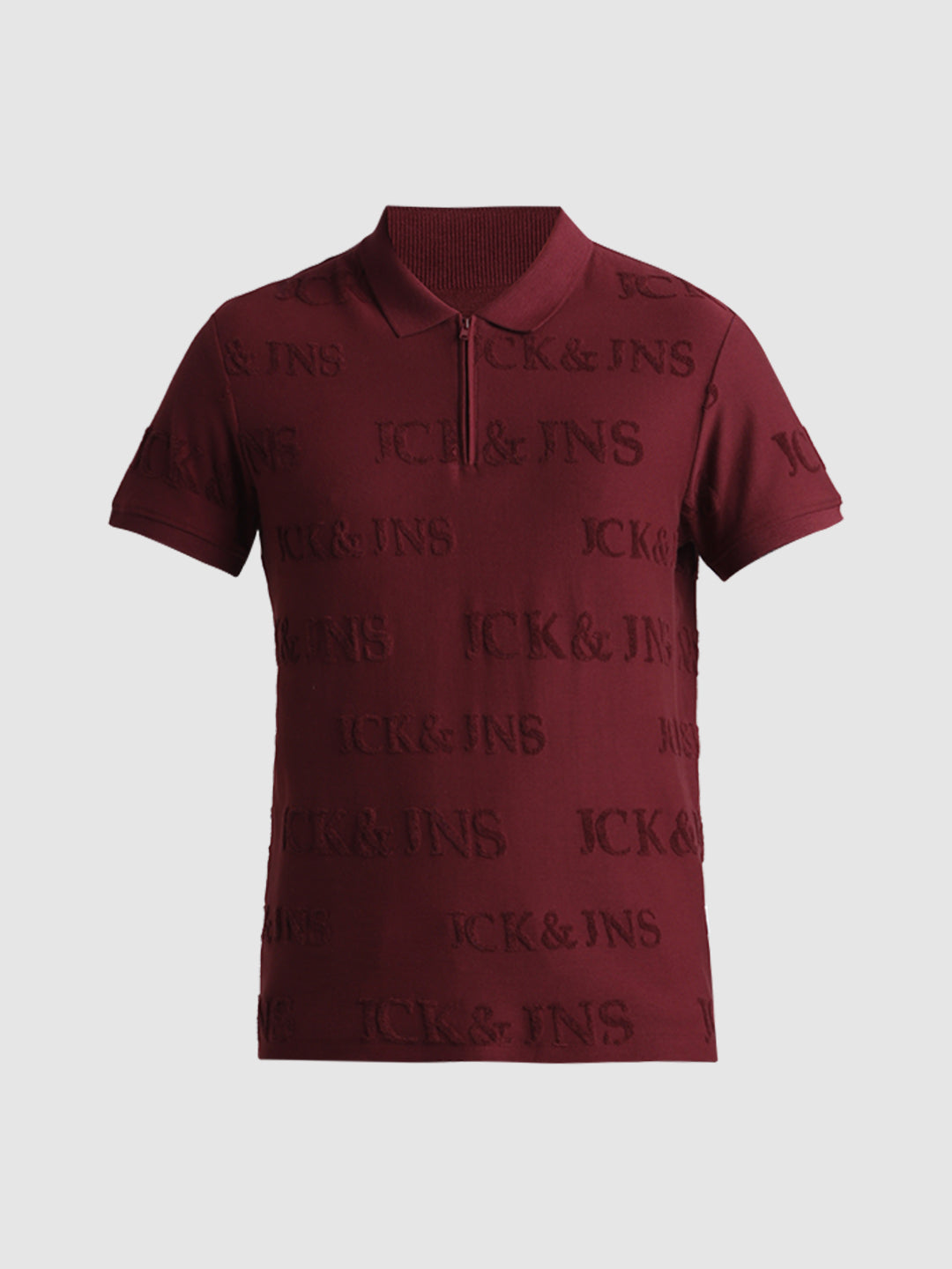 Maroon Embossed Logo Polo