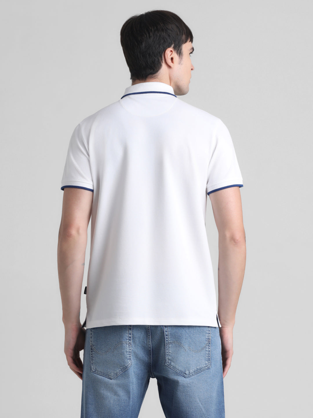 White Contrast Tipping Polo