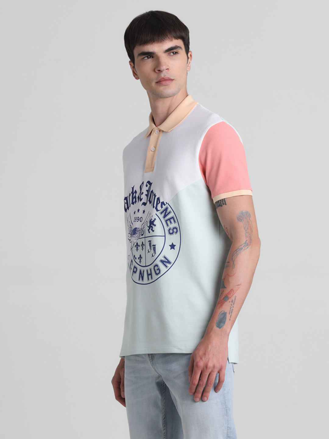 Typographic Print Cotton Polo