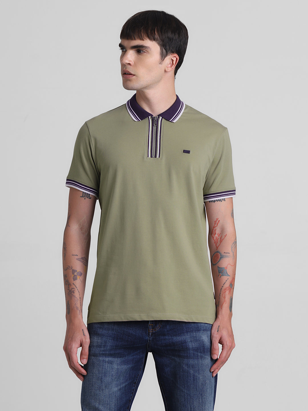 Green Zip Detail polo