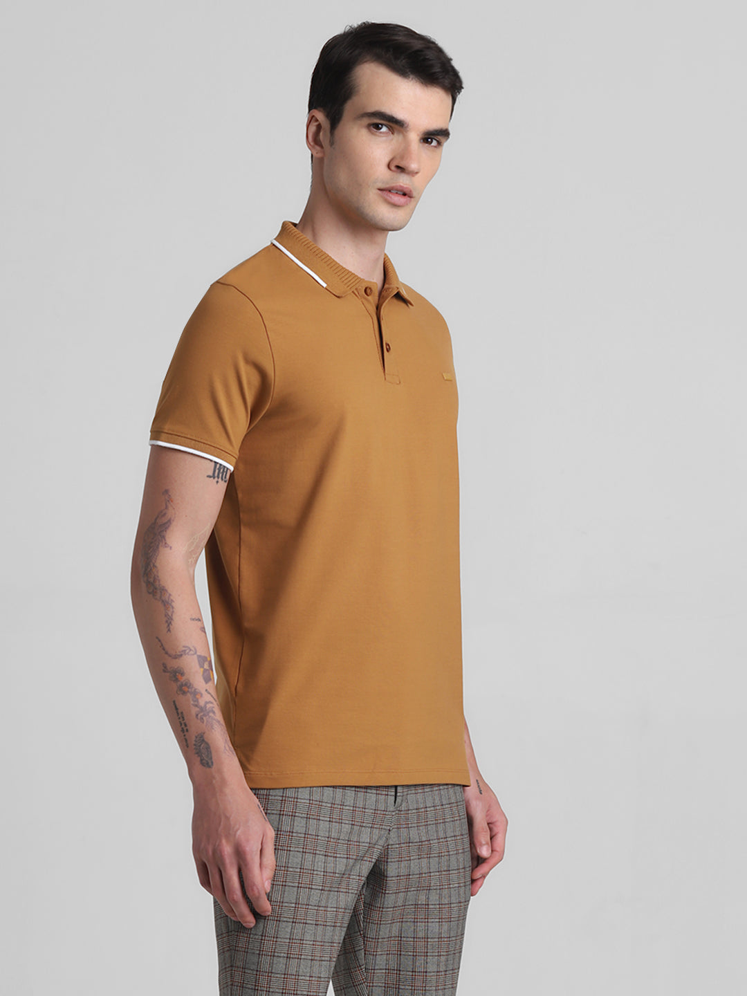 Brown Cotton Blend Polo
