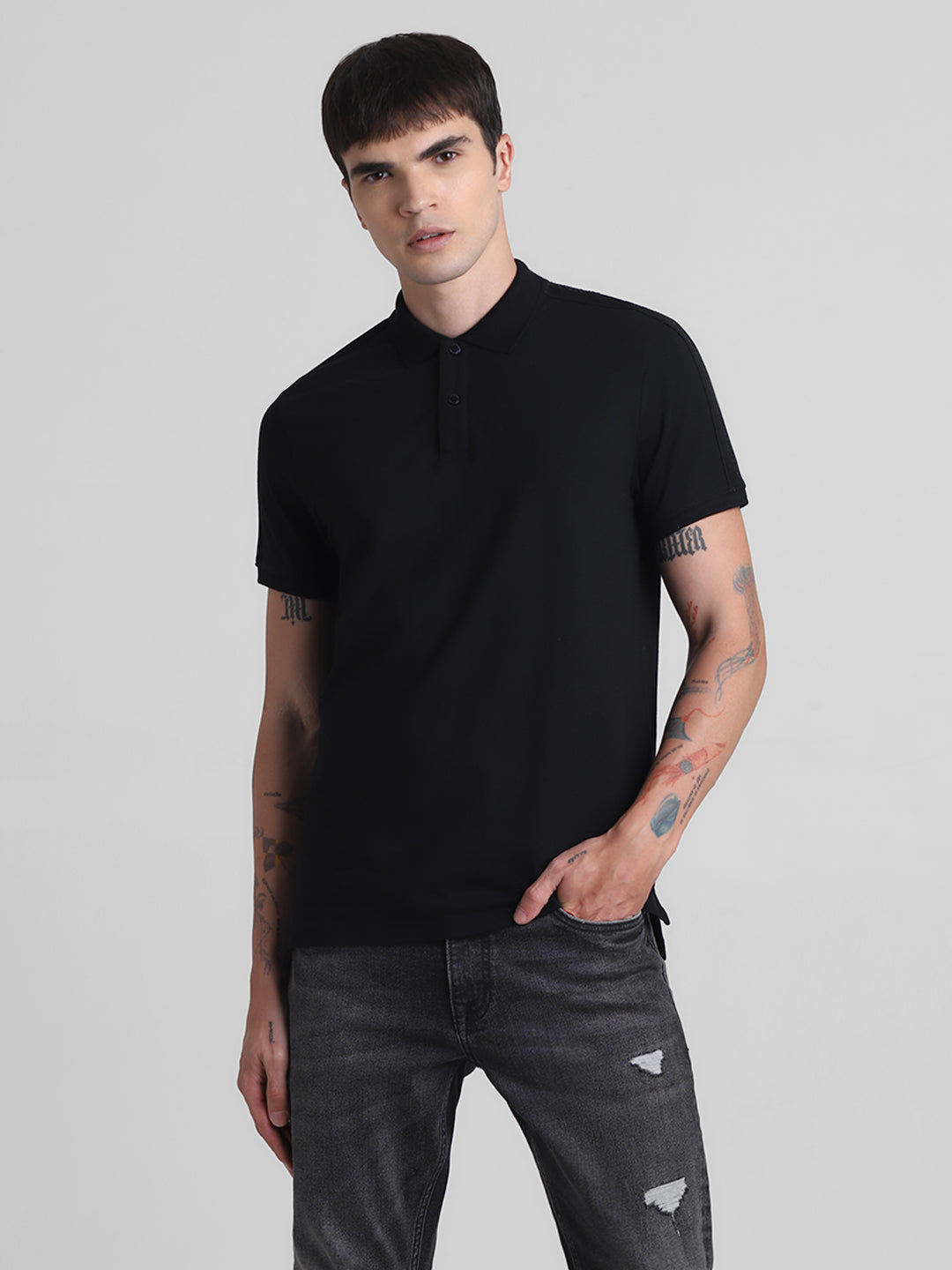 Black Tape Detail Polo