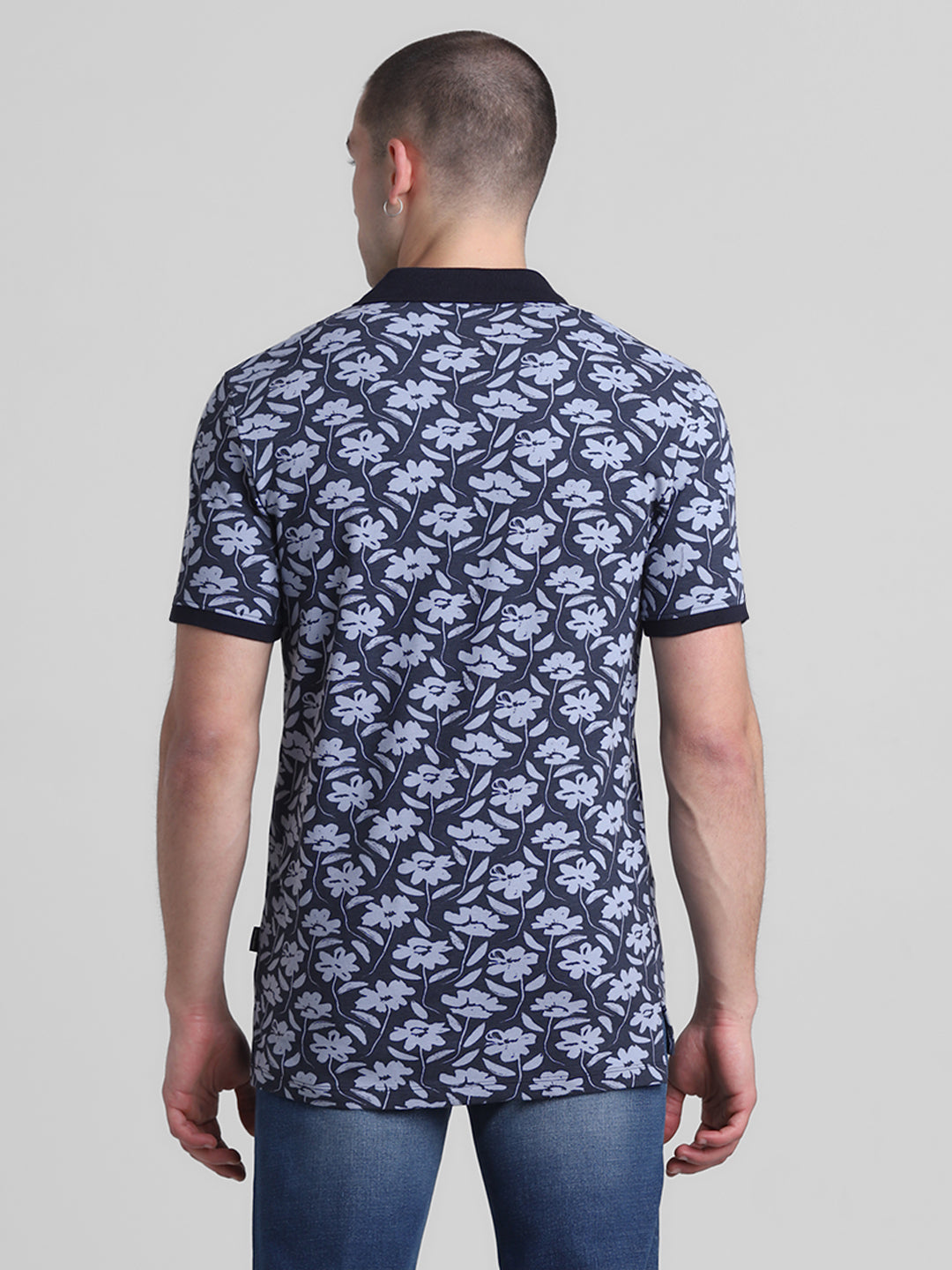 Blue Floral Polo