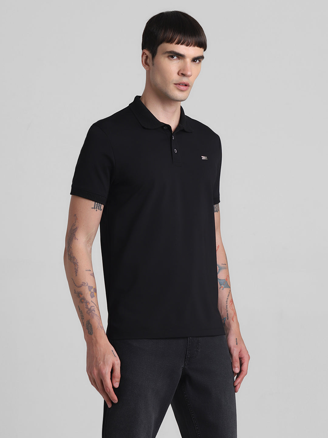 Black Solid Polo