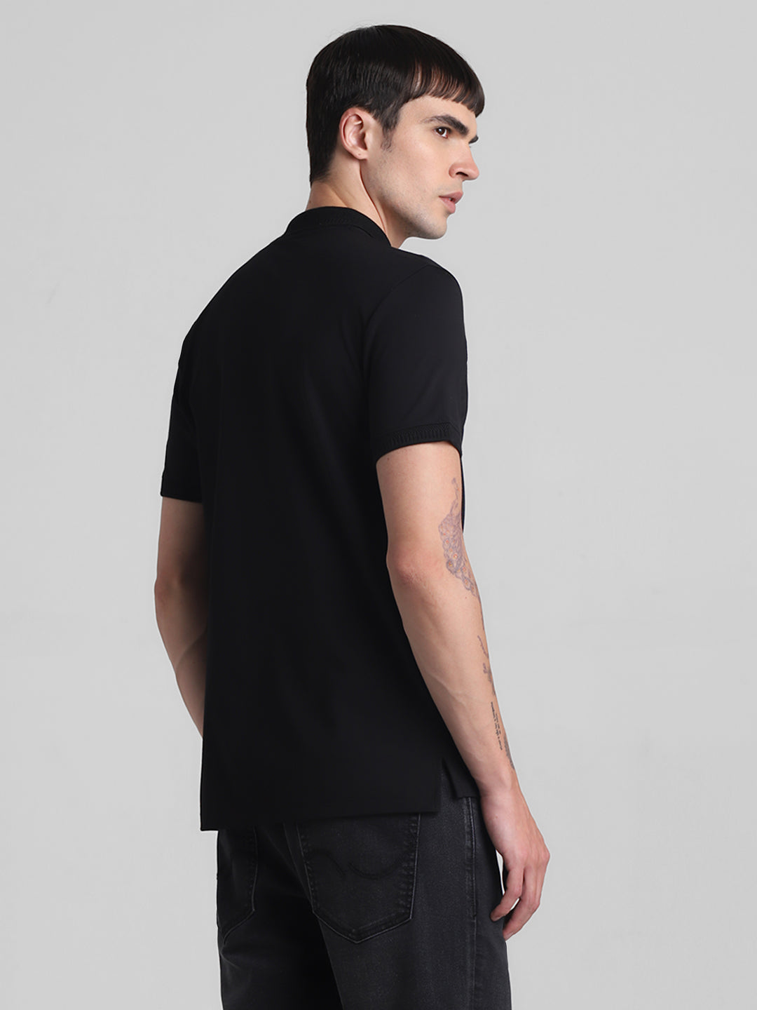 Black Solid Polo