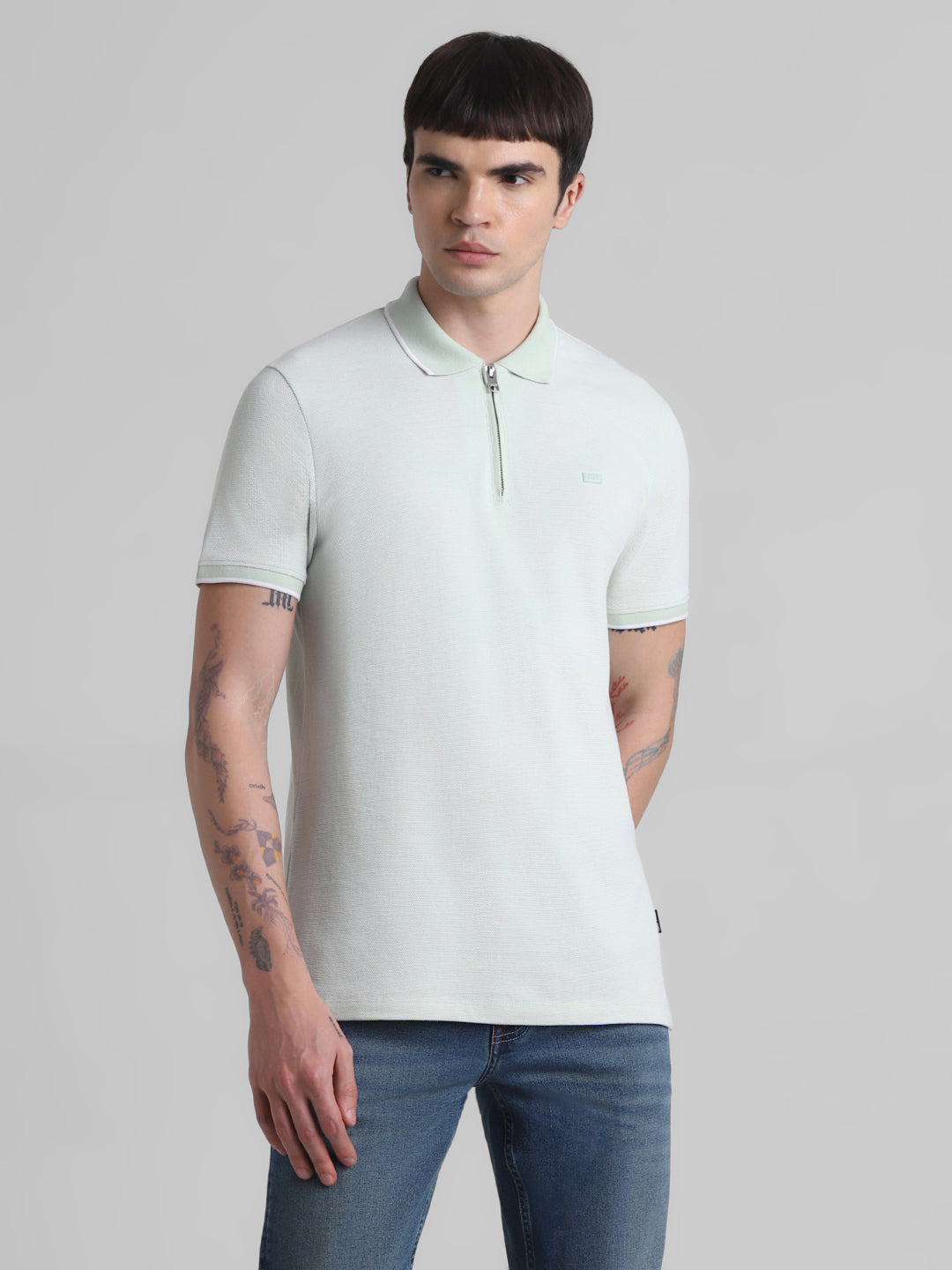 Green Zip Detail Polo