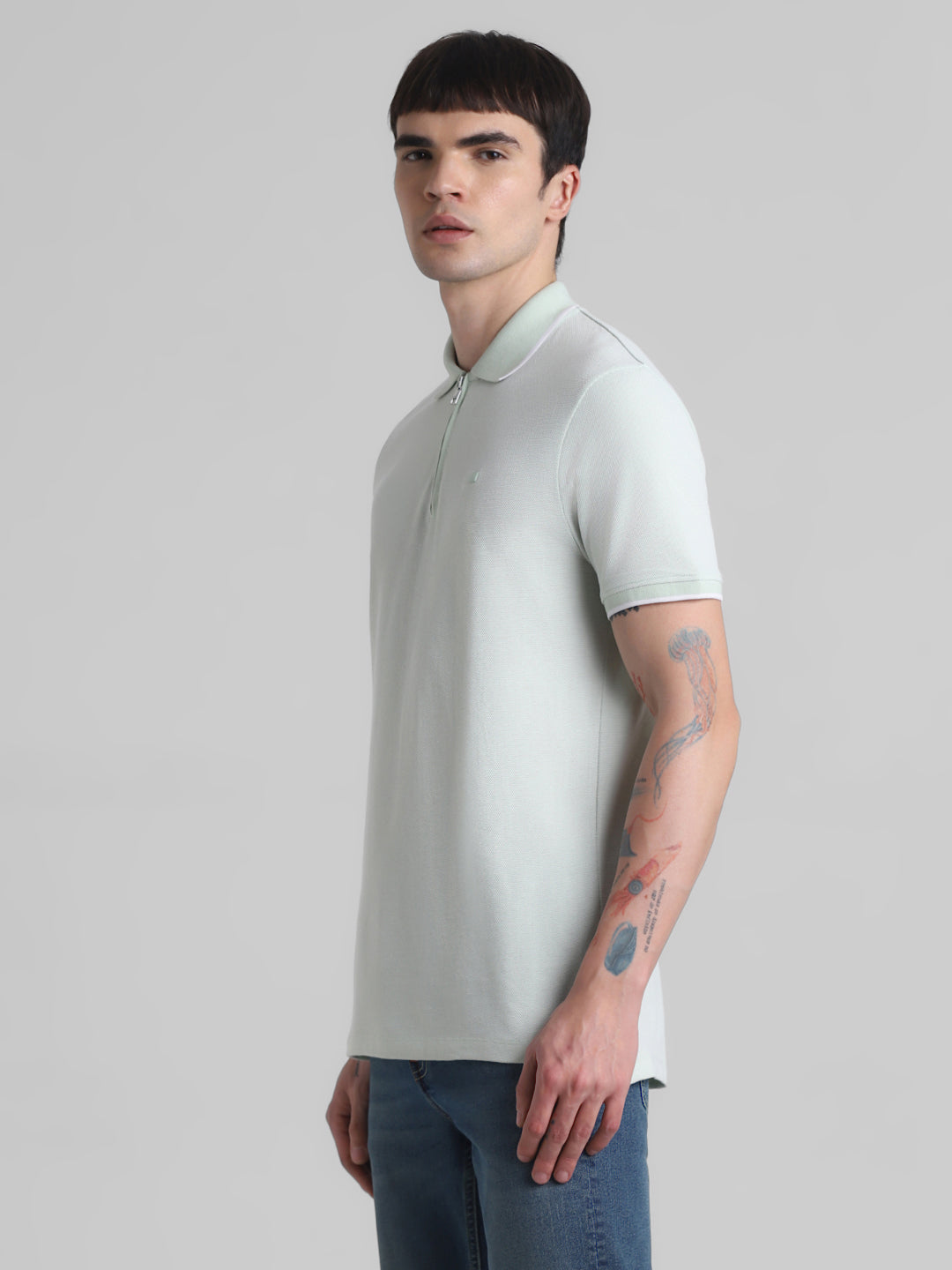 Green Zip Detail Polo