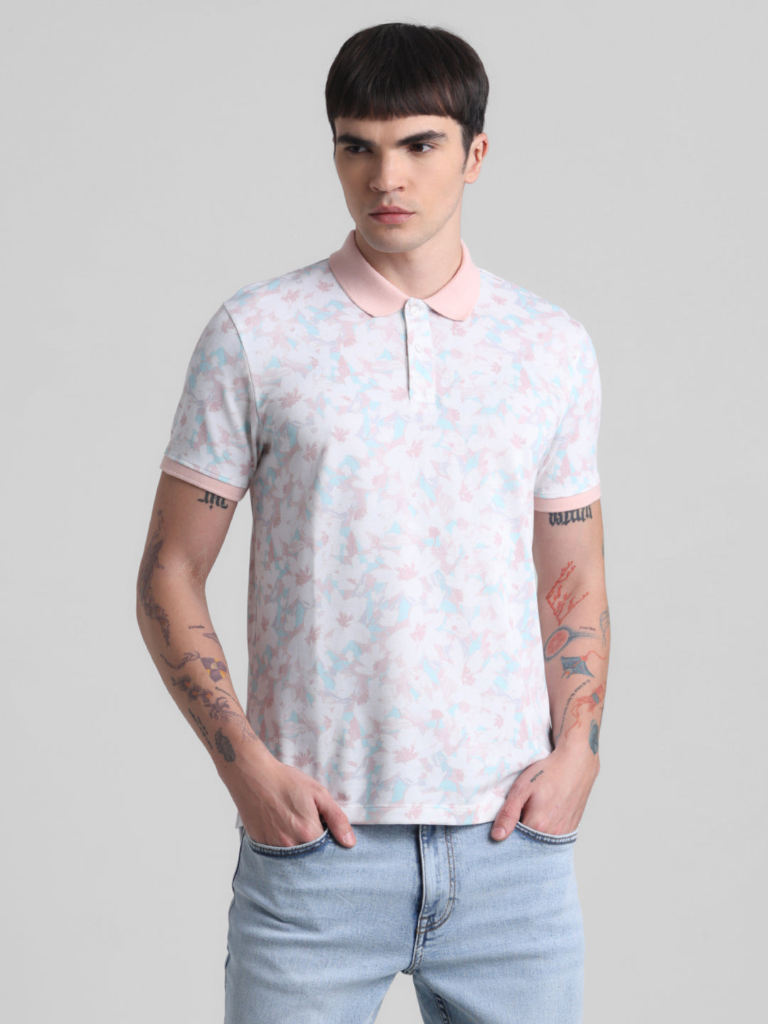 Pink Printed Polo