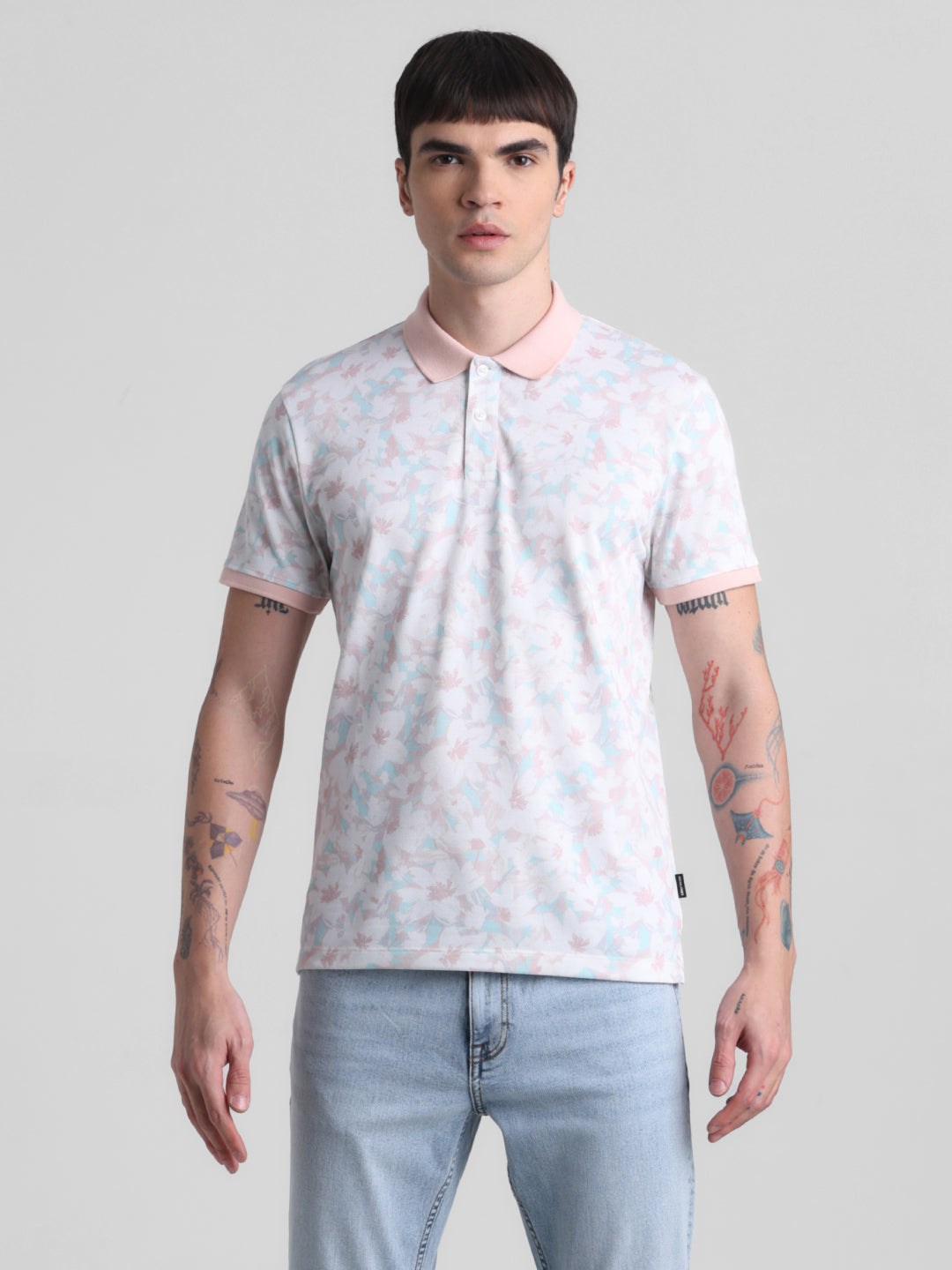 Pink Printed Polo