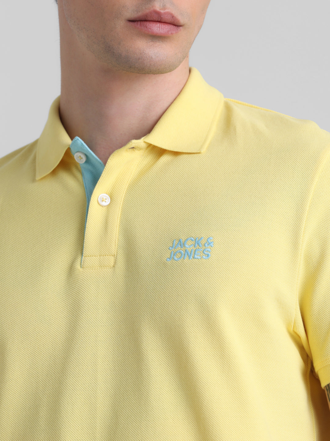 Yellow Logo Print Cotton Polo