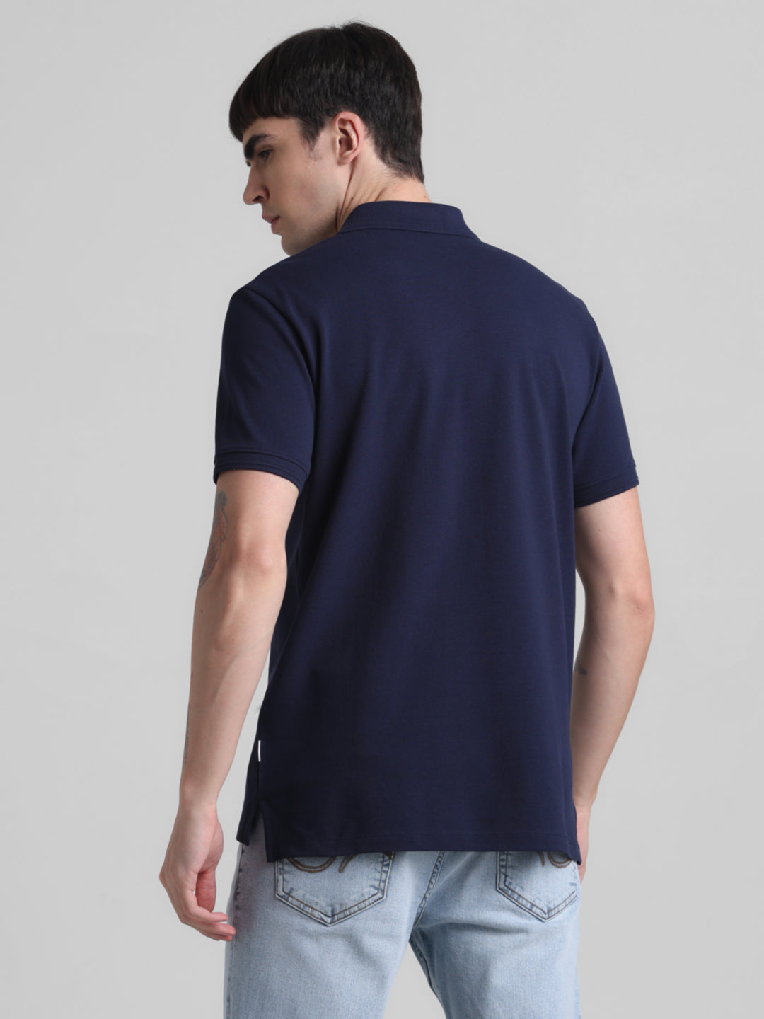 Navy Blue Solid Polo
